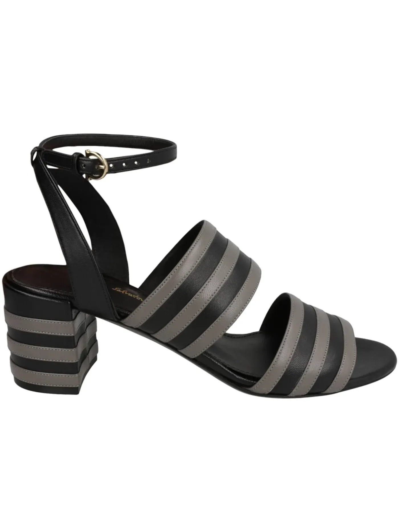 Женские сандалии на устойчивом каблуке Ferragamo Diandra Block Heel Sandals Ferragamo — изображение 1 из 3, черный