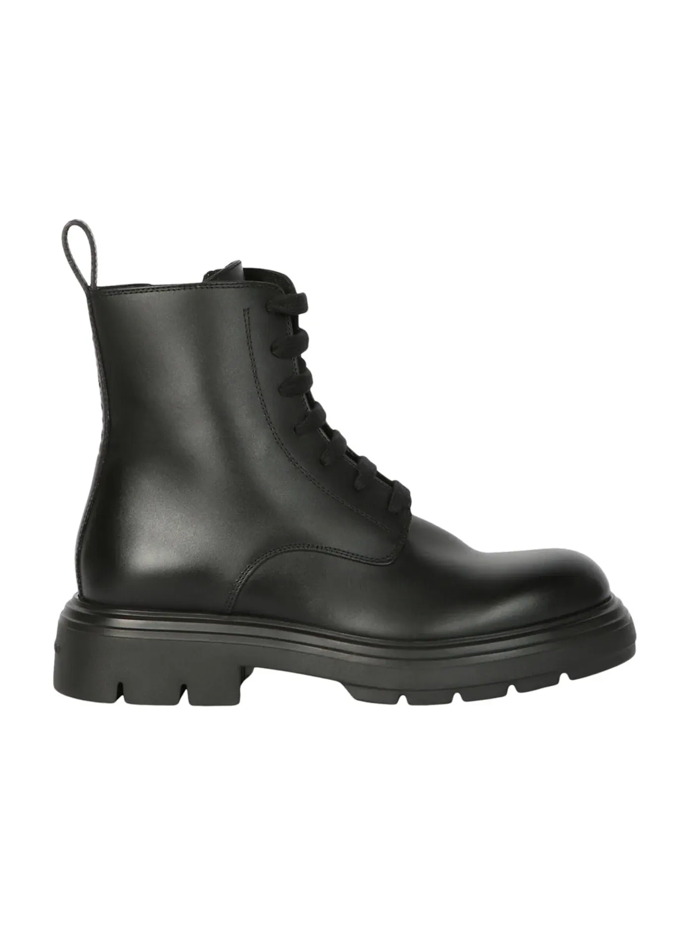 Женские ботинки из кожи с блочной подошвой Ferragamo Dionne Leather Combat Boots — изображение 1 из 3, черный