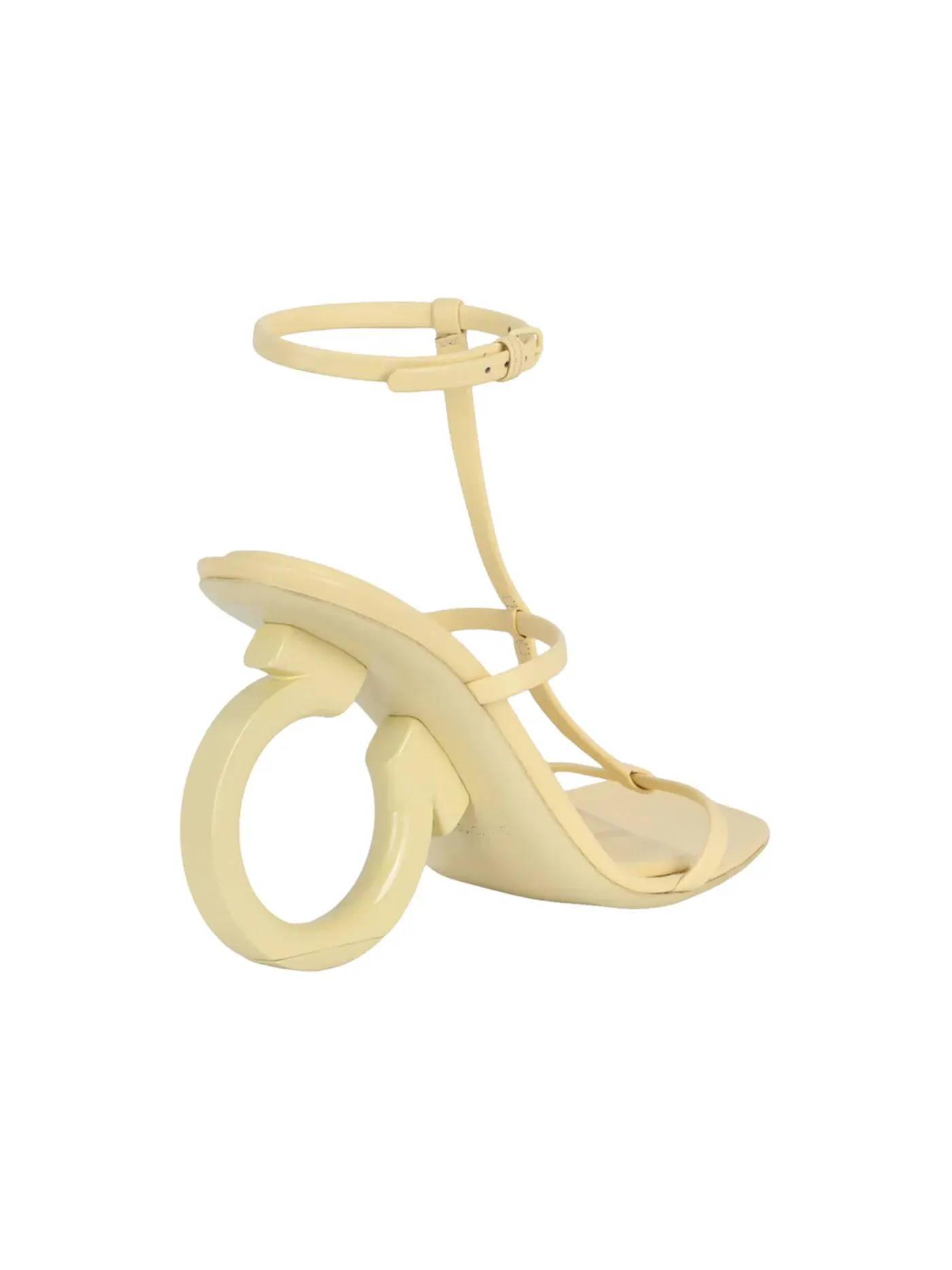 Женские туфли-лодочки на каблуке с логотипом Gancini Ferragamo Elina X5 — изображение 3 из 3, светлый желтый