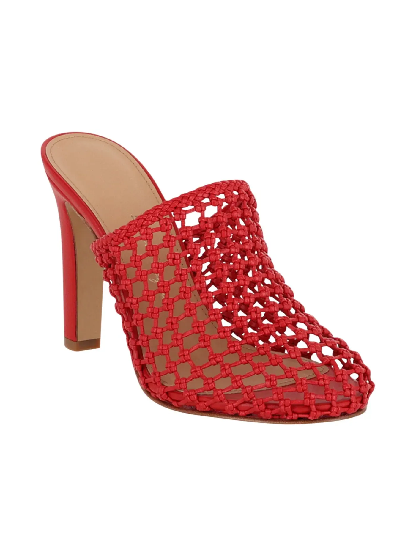 Женские туфли на каблуке с открытым мыском Ferragamo Ellas X5 Caged Mules — изображение 2 из 3, красный