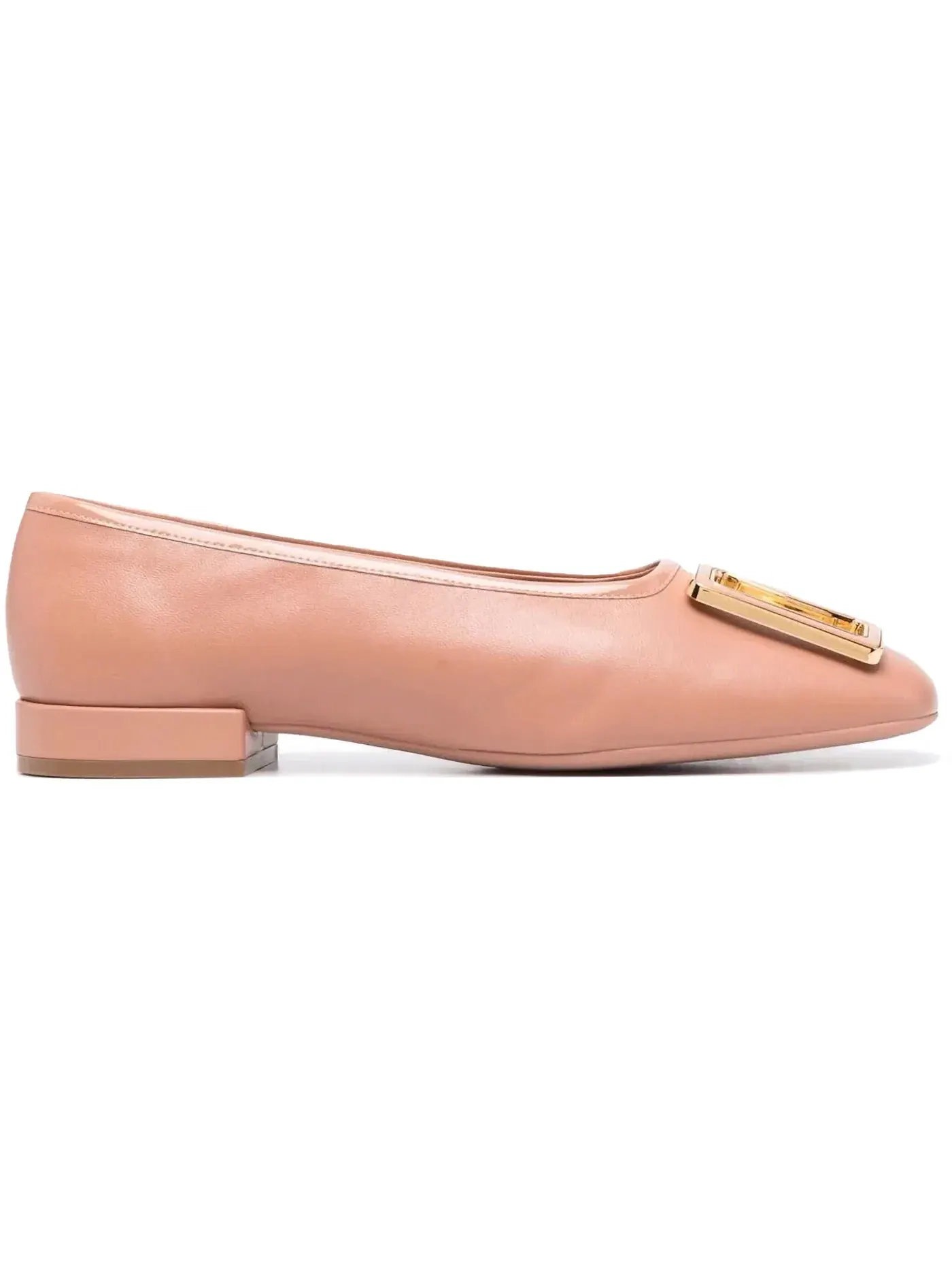 Женские балетки с тисненым логотипом Ferragamo Embossed-Logo Plaque Ballerina Shoes — изображение 1 из 1, розовый