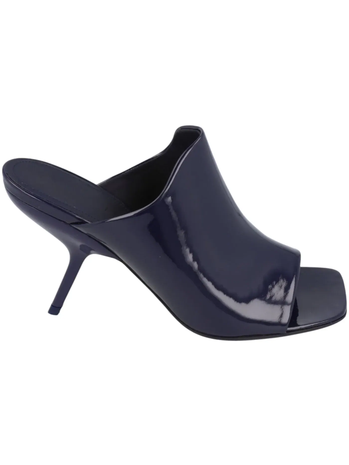 Женские туфли-мюли на каблуке из лакированной кожи Ferragamo Era — изображение 1 из 1, синий