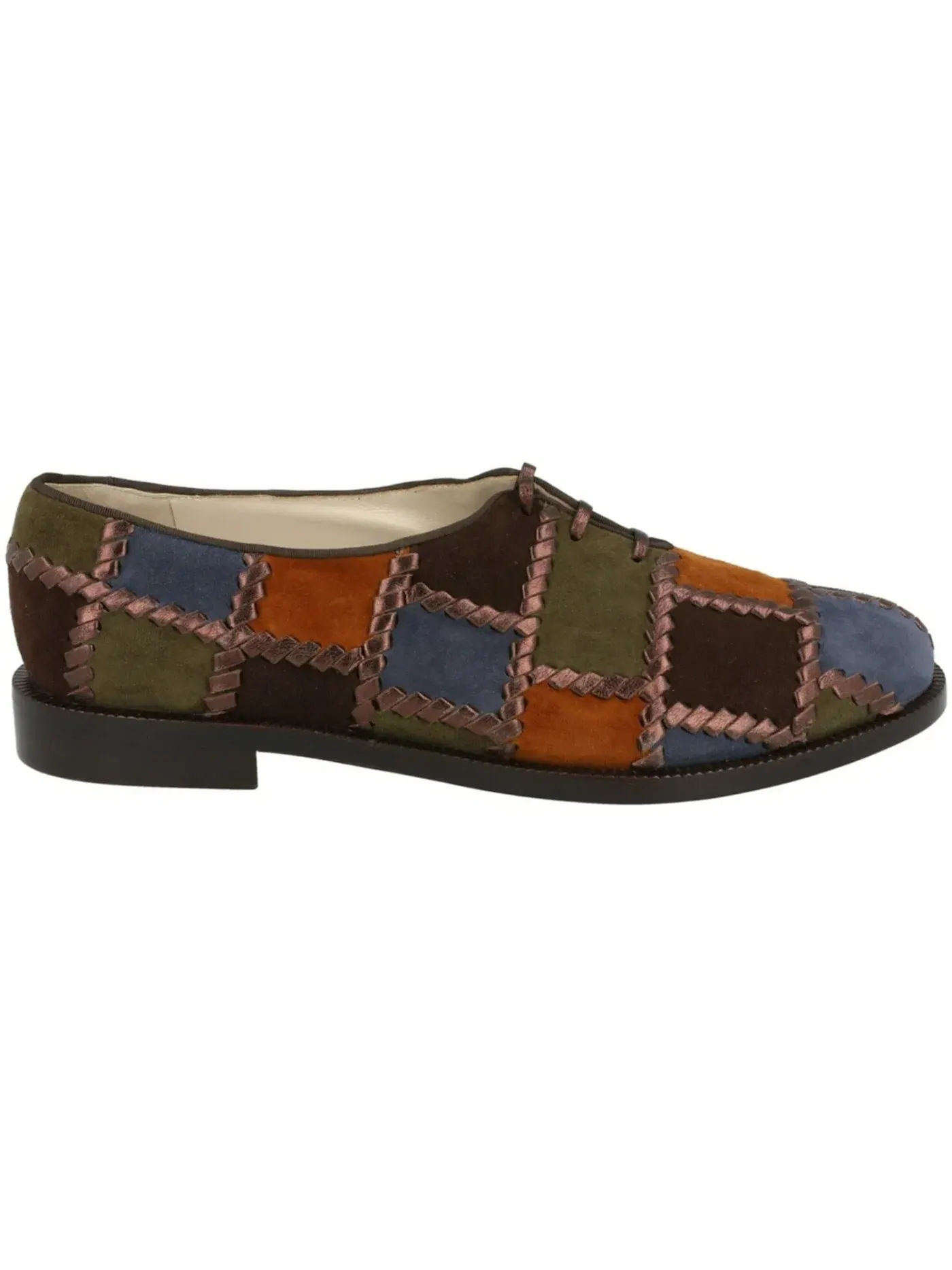 Женские лоферы с пэчворком Ferragamo Esquimese Archive Limited Edition 1941 Patchwork Loafers — изображение 1 из 3, синий