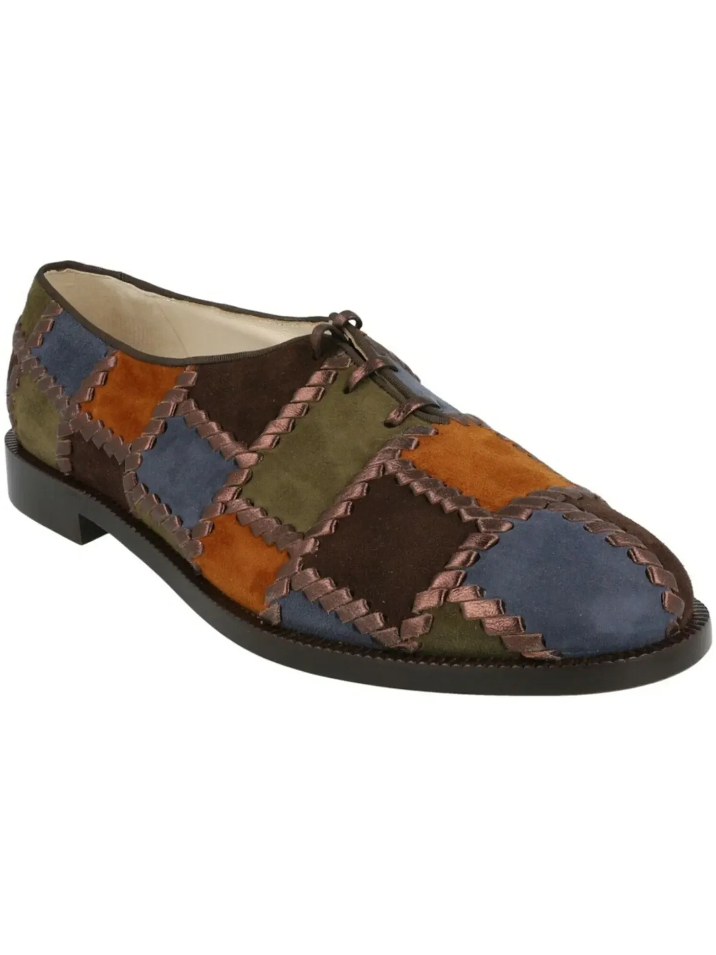 Женские лоферы с пэчворком Ferragamo Esquimese Archive Limited Edition 1941 Patchwork Loafers — изображение 2 из 3, синий