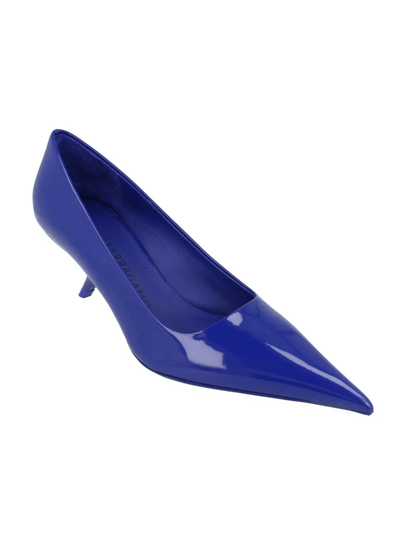 Женские туфли на каблуке из лаковой кожи Ferragamo Eva 55 Patent Leather Pumps — изображение 2 из 3, синий