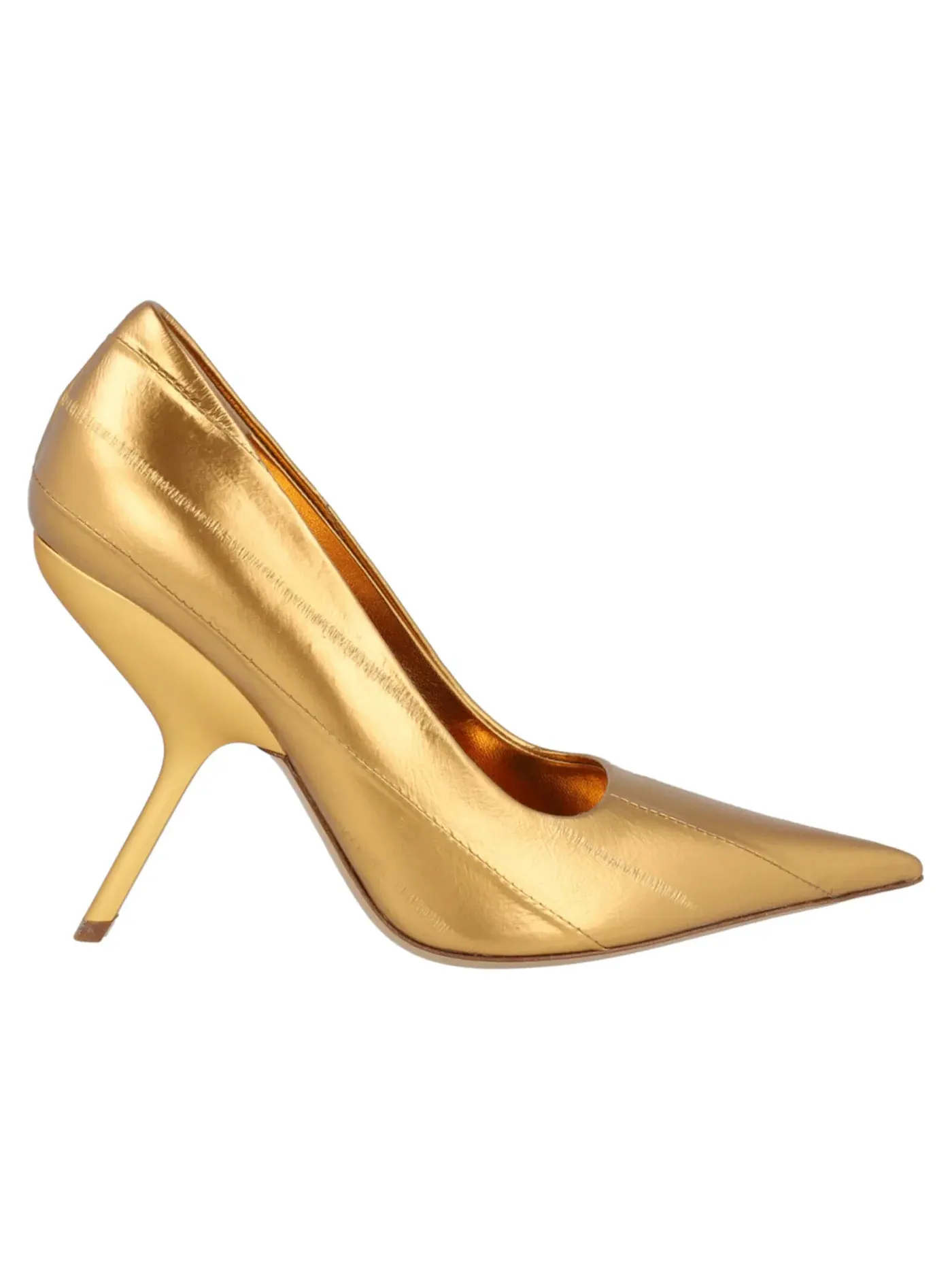 Женские туфли на каблуке из металлизированной кожи Eva X5 Ferragamo — изображение 1 из 3, золото