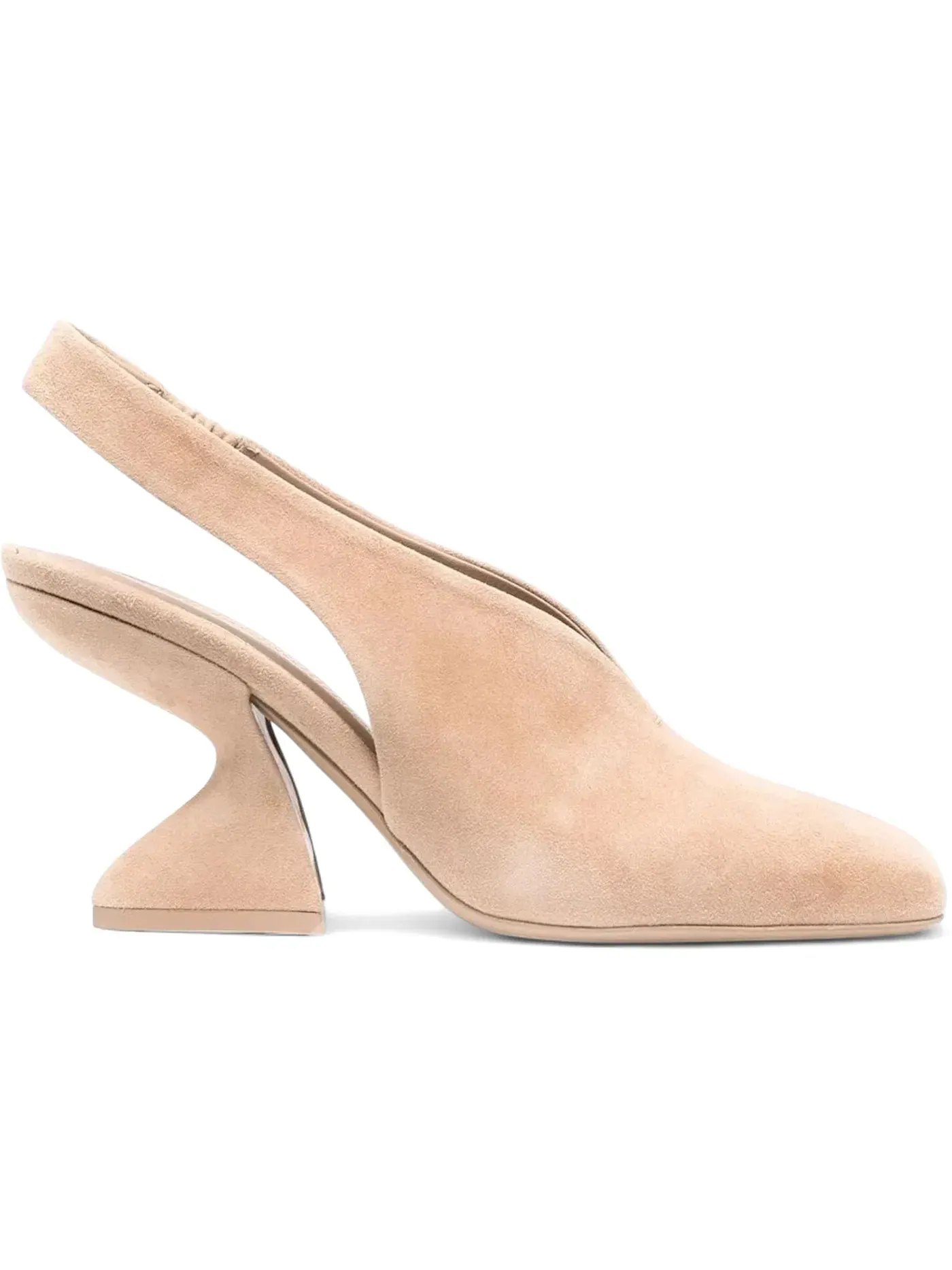 Женские туфли на каблуке с ремешком Ferragamo F-Heel 100mm Slingback Pumps — изображение 1 из 1, бежевый хаки