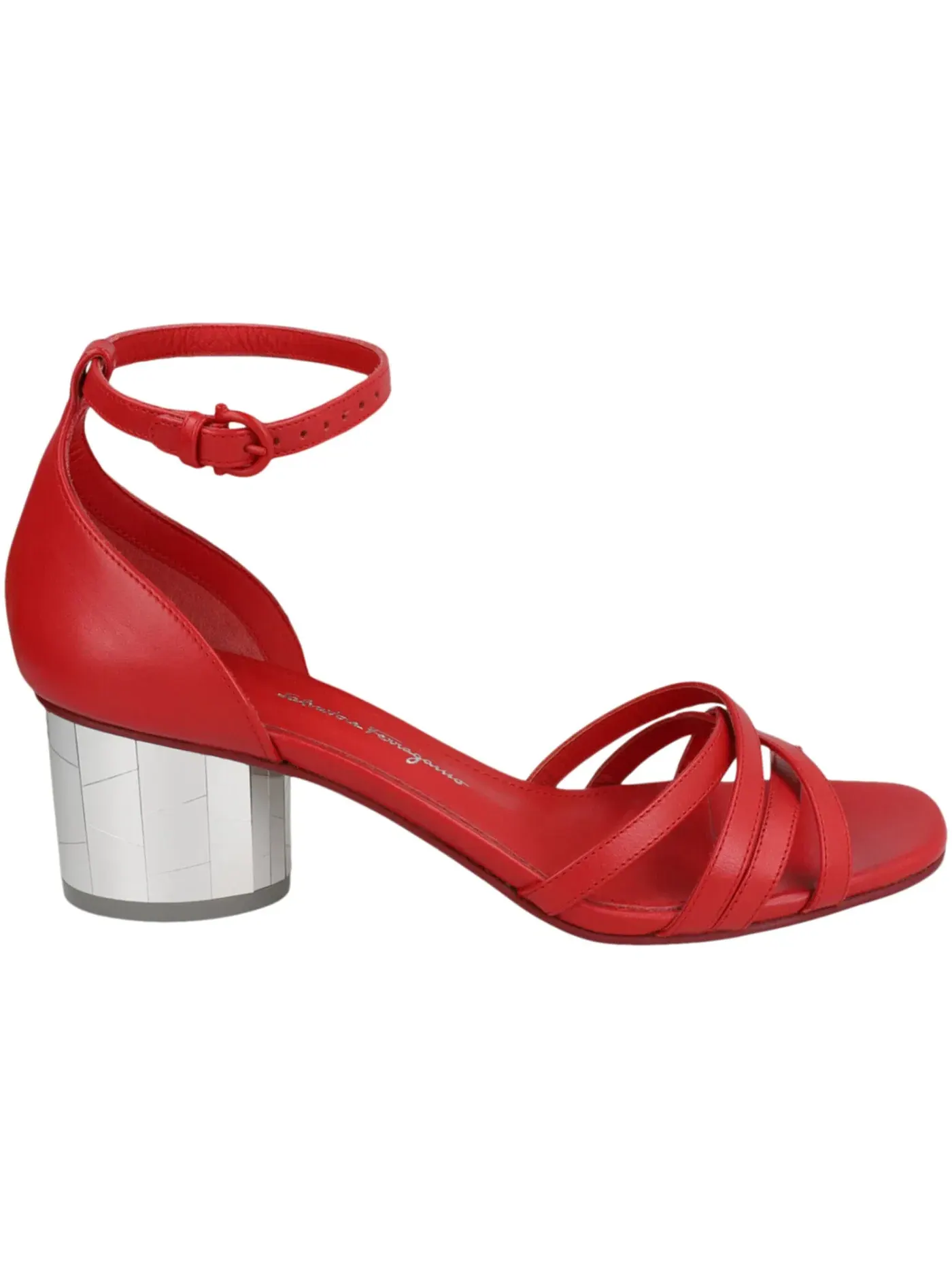 Женские босоножки на каблуке Ferragamo Flor 55 Sandals Ferragamo — изображение 1 из 3, красный