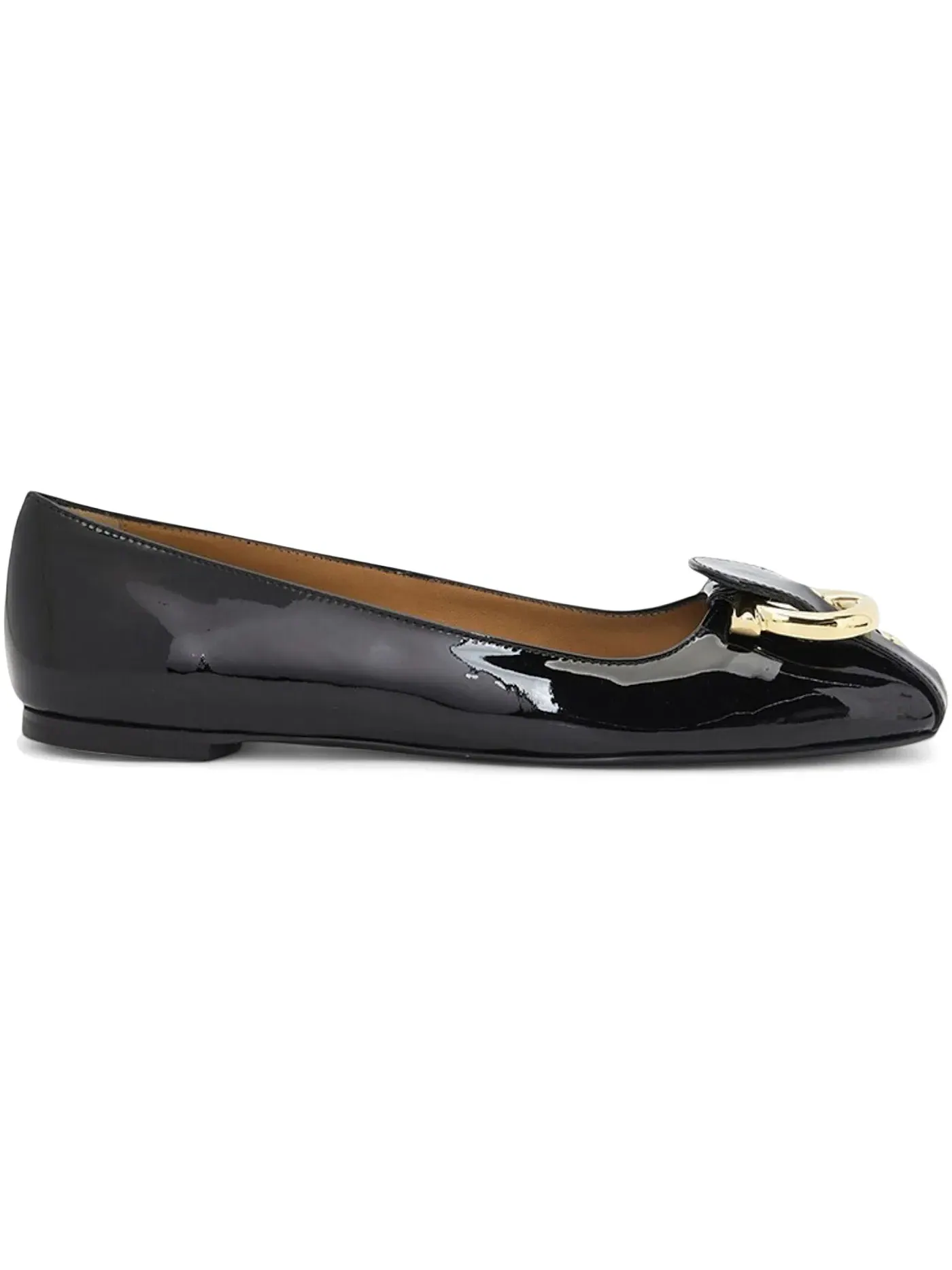 Женские балетки с логотипом Gancini Ferragamo — изображение 1 из 1, черный