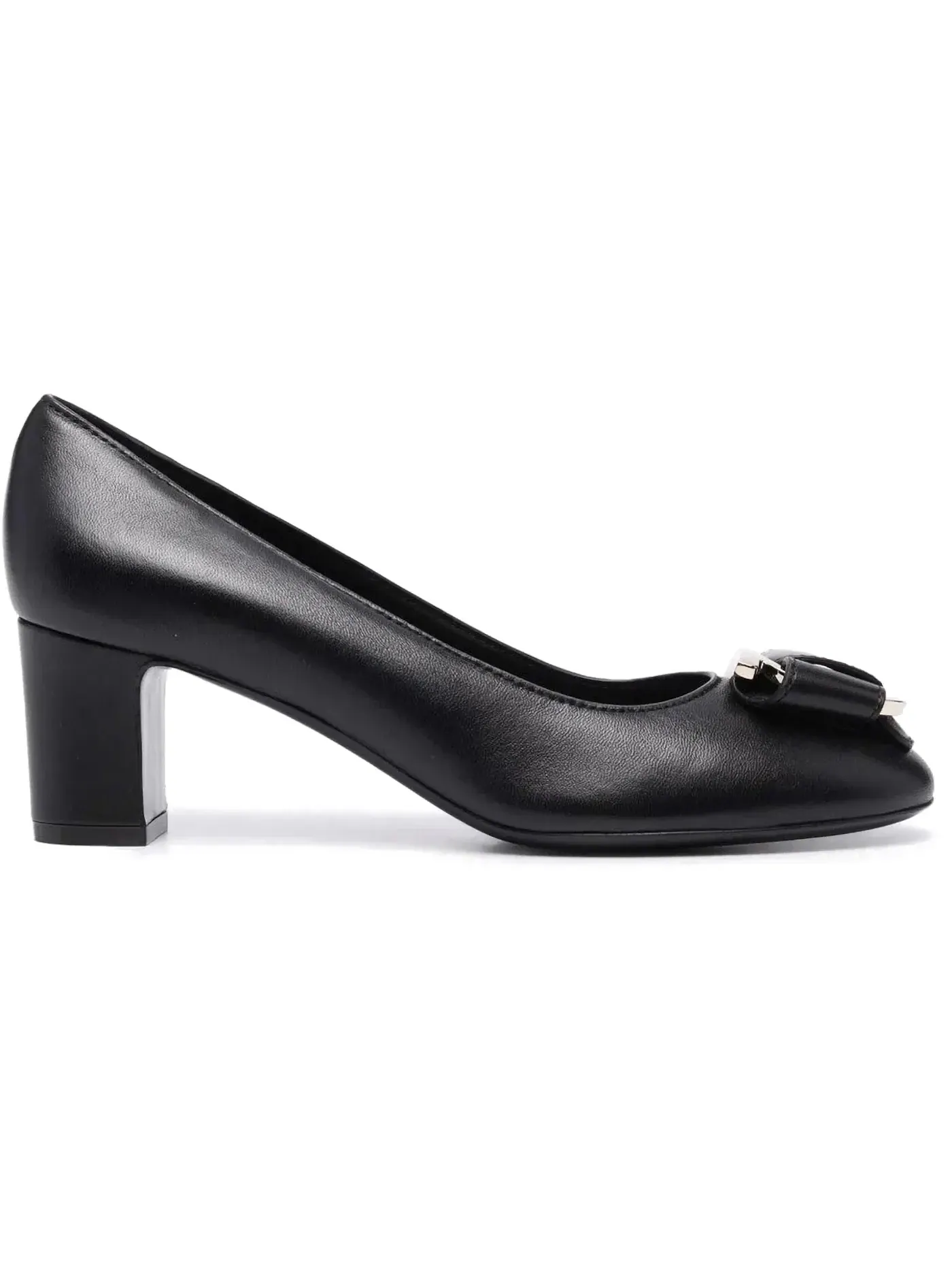 Женские туфли-лодочки на каблуке с бантом Gancini-Bow Ferragamo — изображение 1 из 1, черный