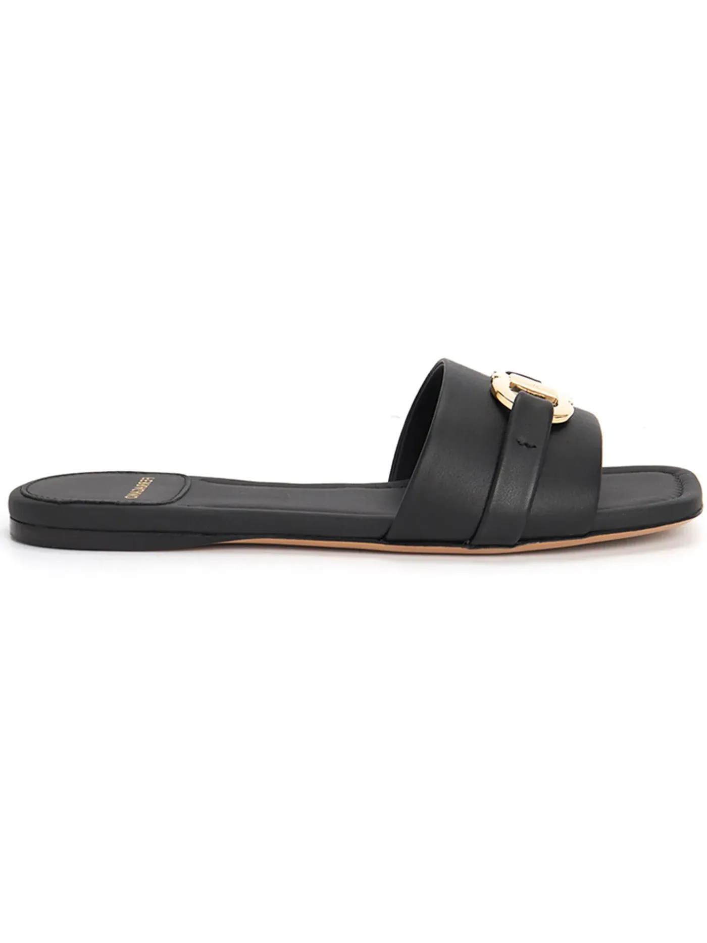Женские шлепанцы с логотипом Ferragamo Gancini Flat Slide — изображение 1 из 1, черный