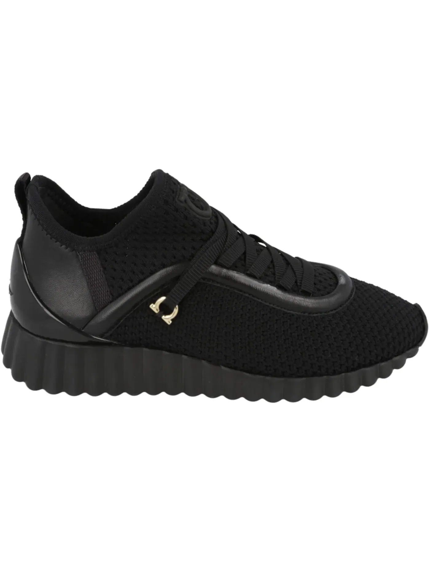 Женские кроссовки с принтом Ferragamo Gancini Low-Top Ferragamo — изображение 1 из 3, черный