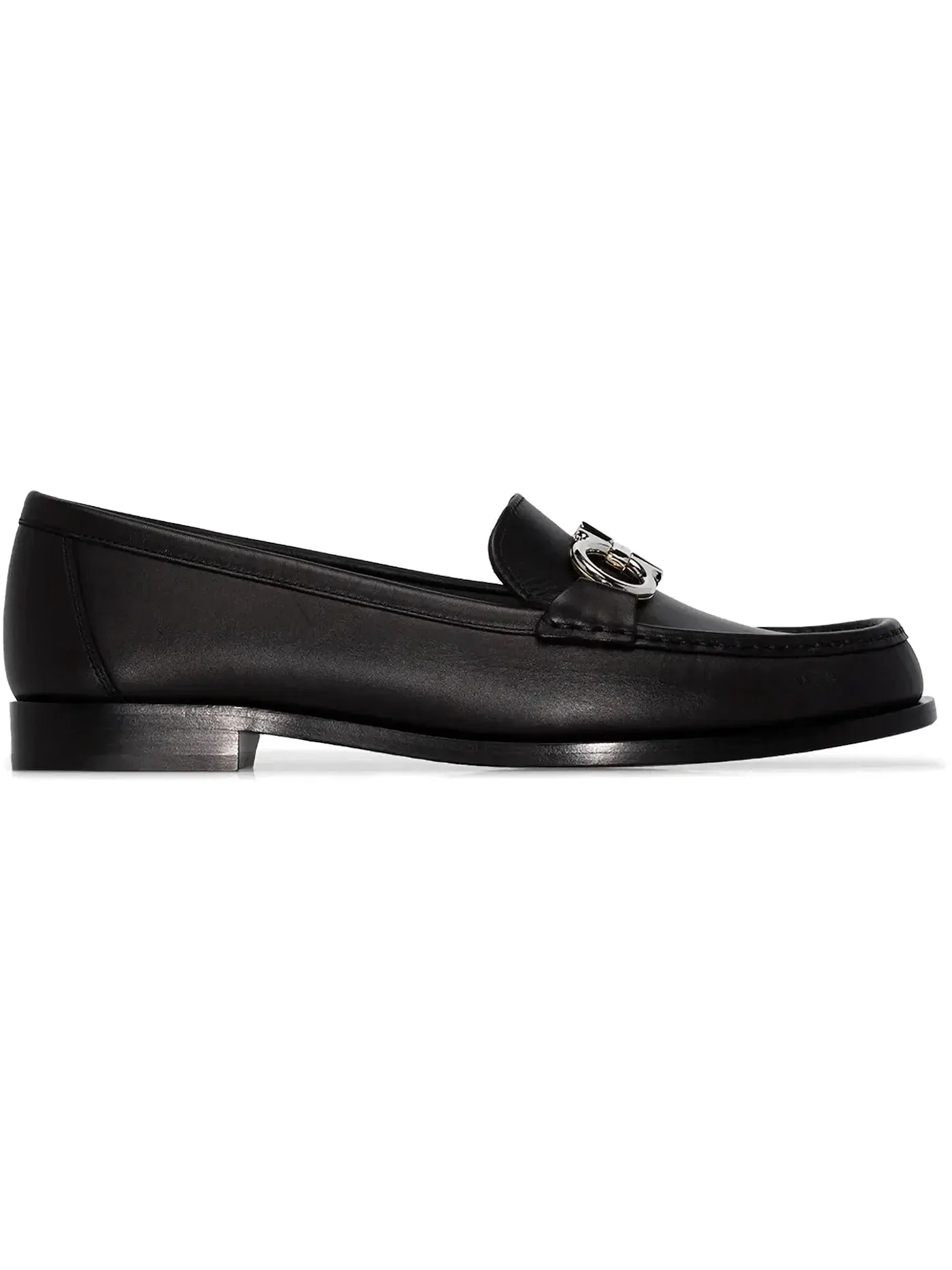 Женские лоферы на низком каблуке с пряжкой Gancini Ferragamo — изображение 1 из 1, черный