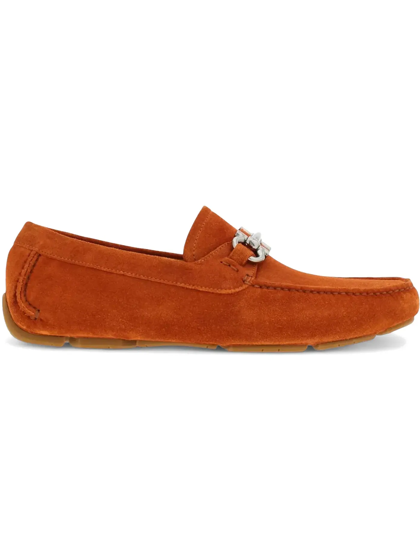 Мужские лоферы замшевые Ferragamo Gancini Suede Driving Shoes — изображение 1 из 1, оранжевый