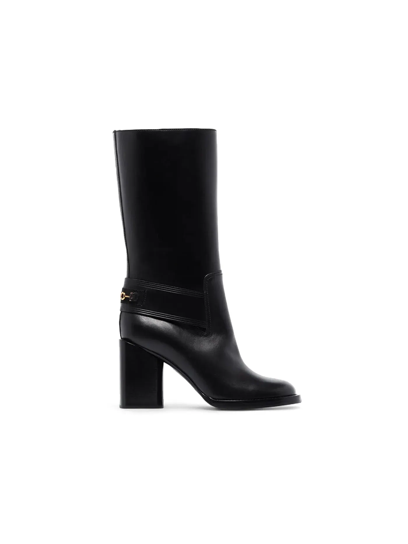 Женские сапоги на каблуке с логотипом Ferragamo Gancio Horsebit 85mm Boots Ferragamo — изображение 1 из 1, черный