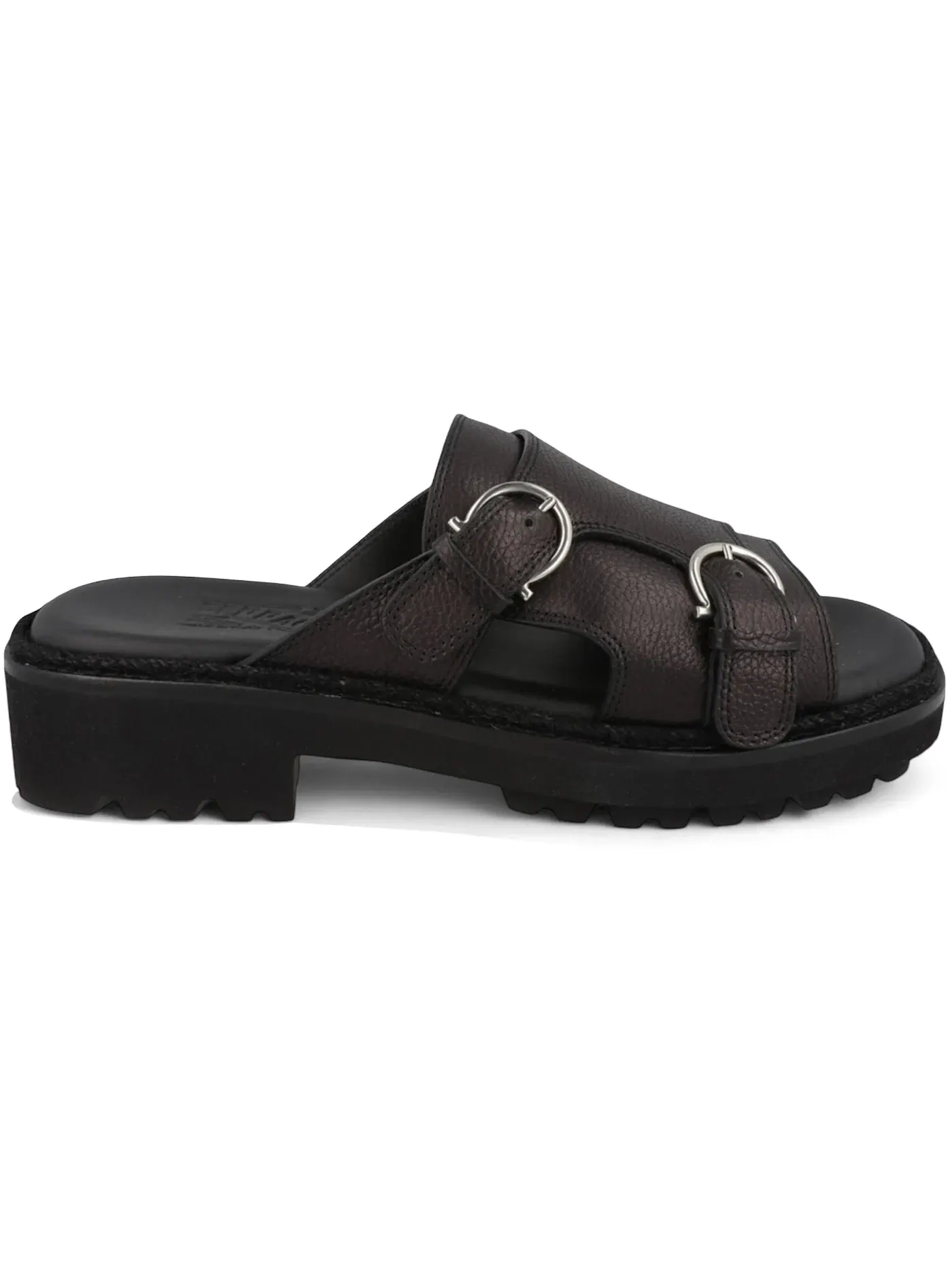 Мужские шлепанцы из кожи Girby Ferragamo — изображение 1 из 3, черный