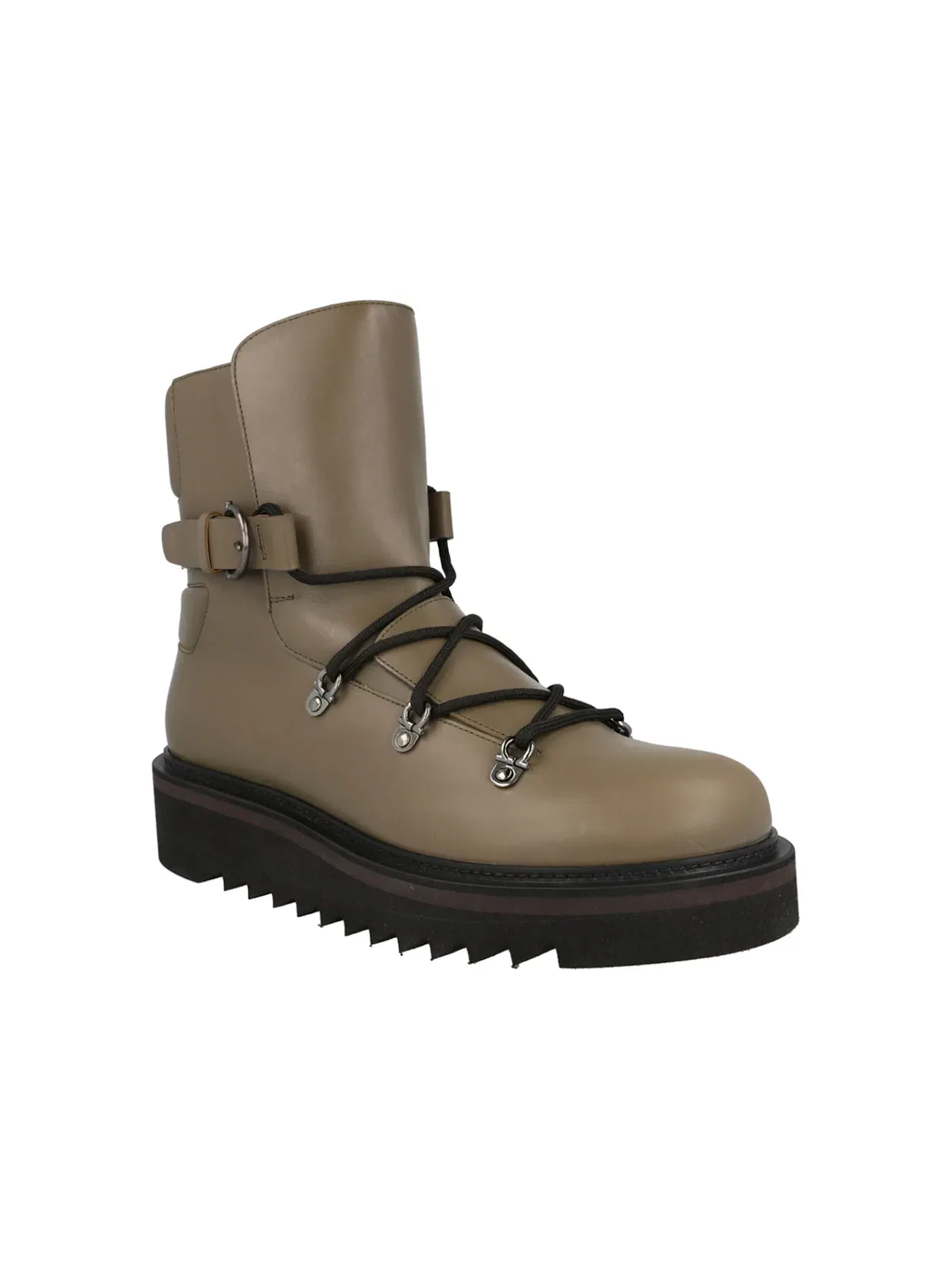 Мужские полуботинки на шнуровке Ferragamo Giulio Lace-Up Demi Boots — изображение 2 из 3, бежевый