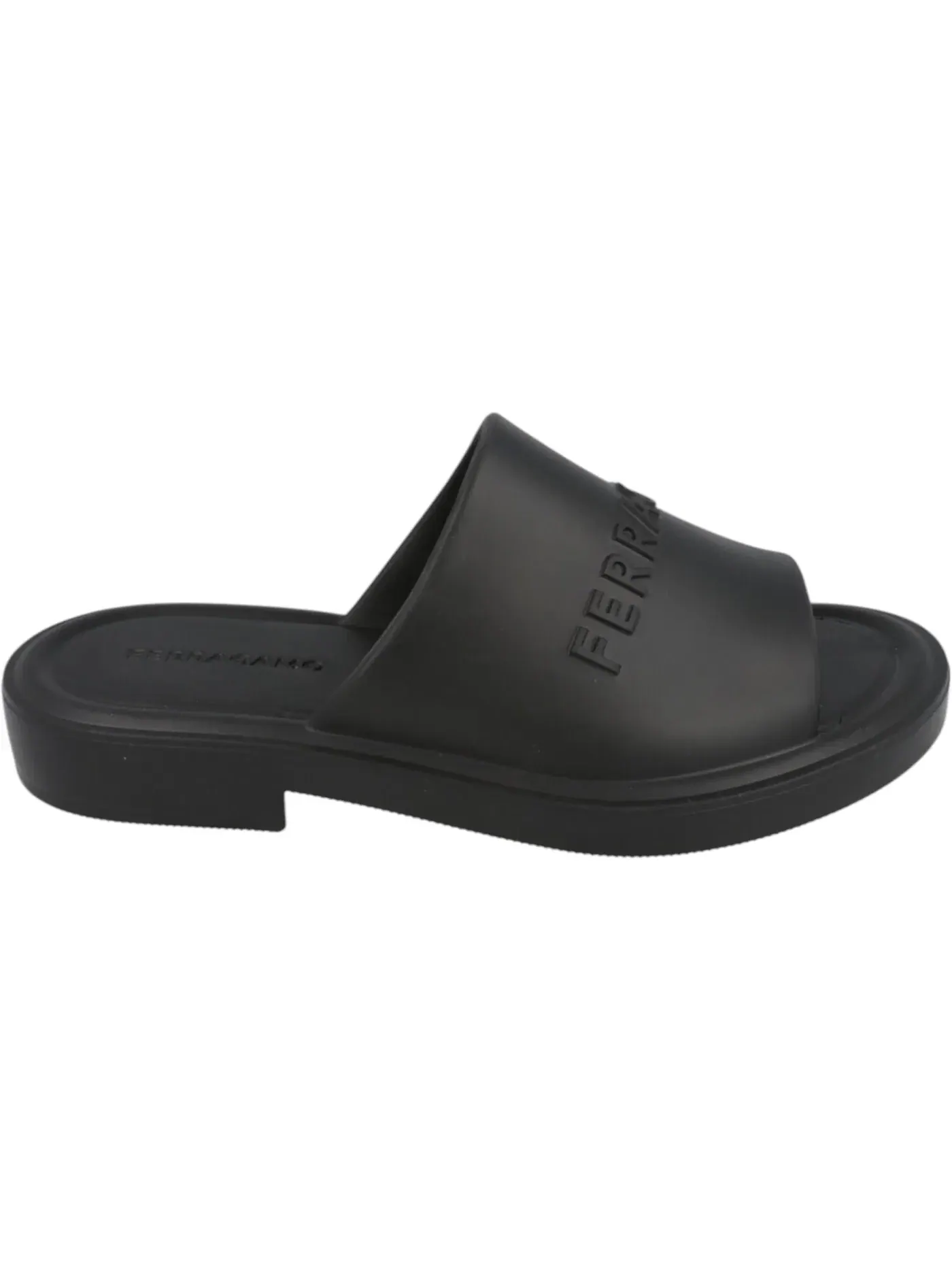 Мужские шлепанцы с тисненым логотипом Ferragamo Giuneva Logo Embossed Slides Ferragamo — изображение 1 из 1, черный