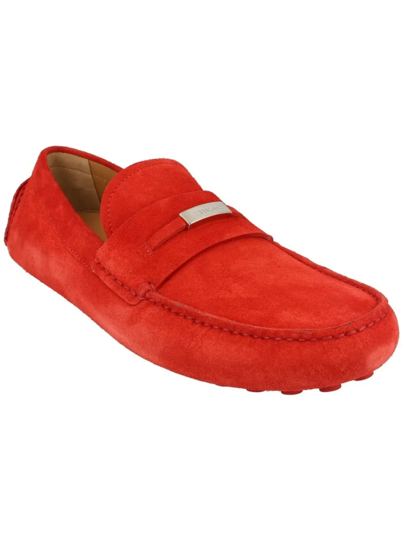 Мужские лоферы замшевые Ferragamo Grenoble Suede Drivers — изображение 2 из 3, красный
