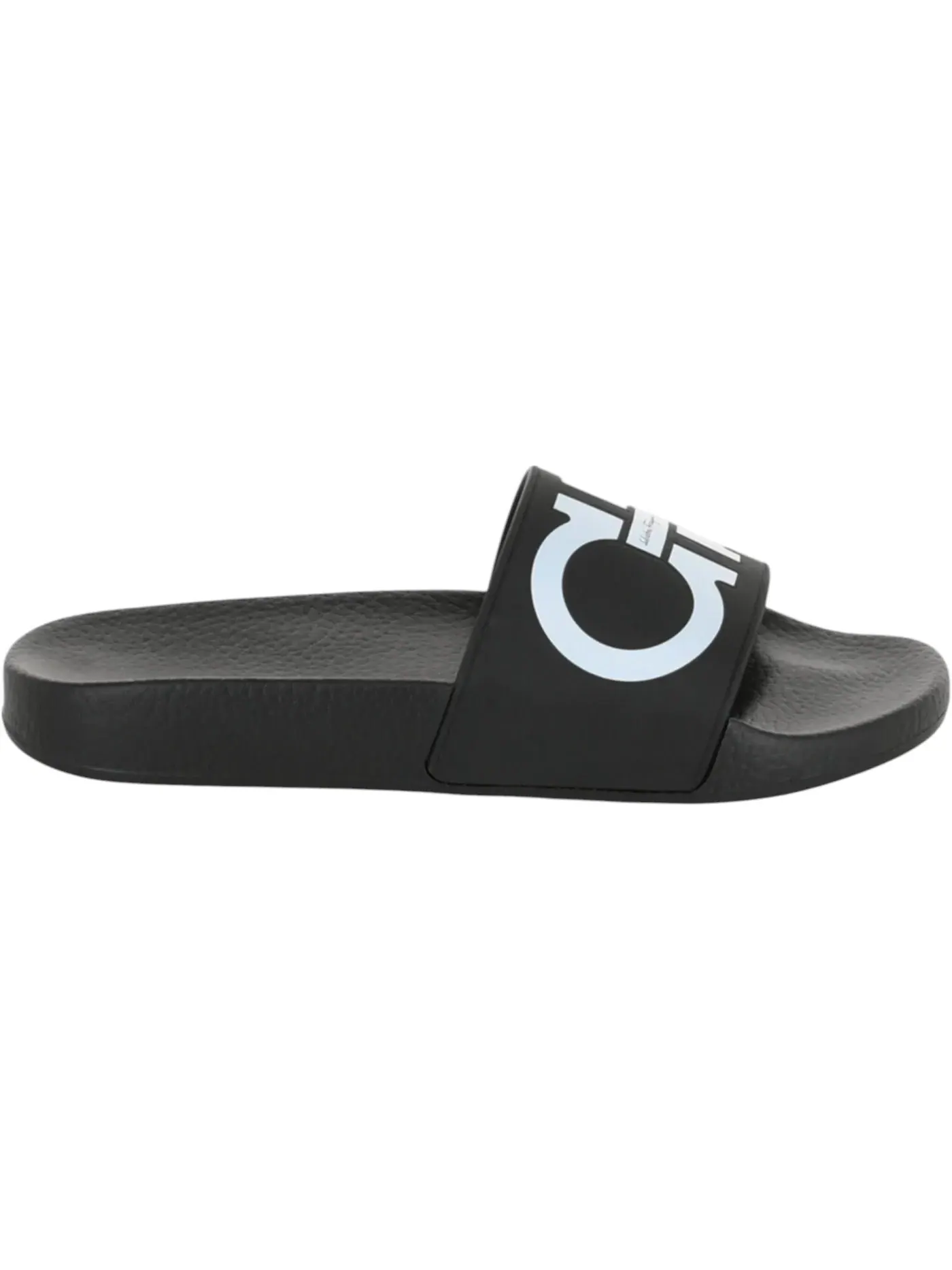 Женские сандалии-слайды с принтом Gancini Ferragamo Groovy Dual Gancini Slides — изображение 1 из 1, черный