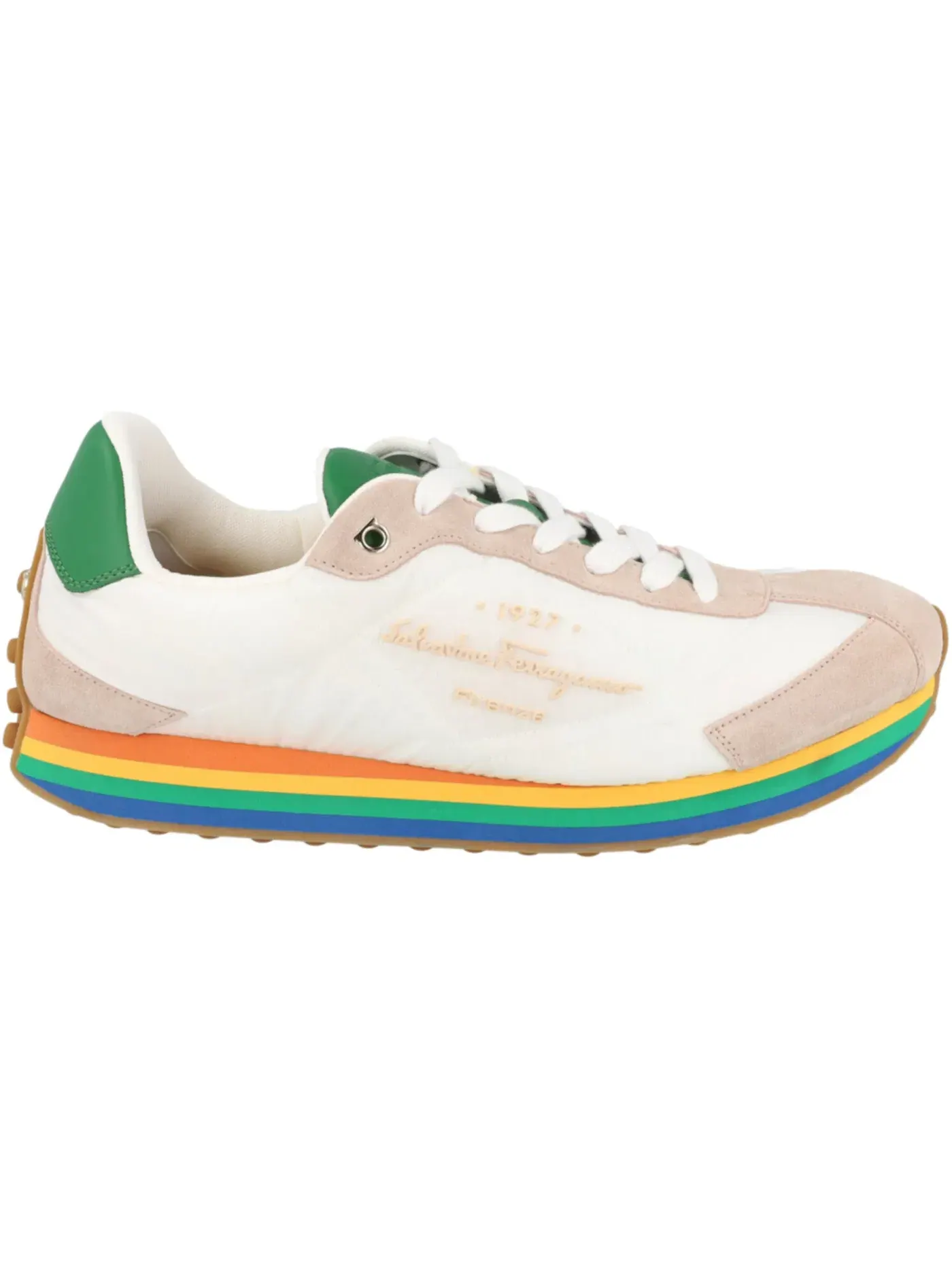 Мужские кроссовки из смешанных материалов Ferragamo Iggy Mixed Media — изображение 1 из 3, белый