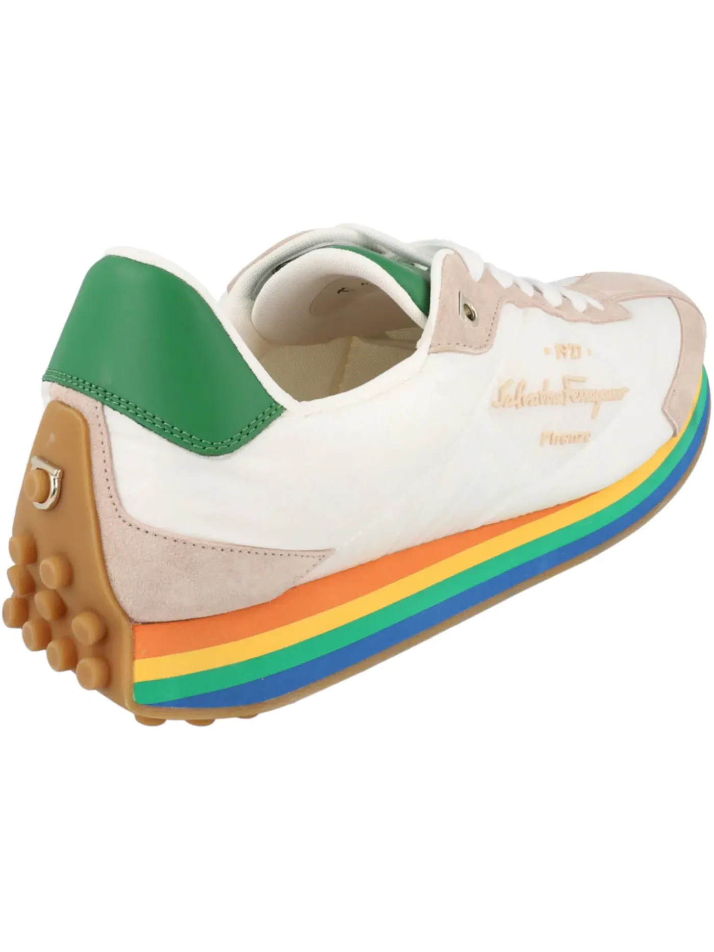 Мужские кроссовки из смешанных материалов Ferragamo Iggy Mixed Media — изображение 3 из 3, белый