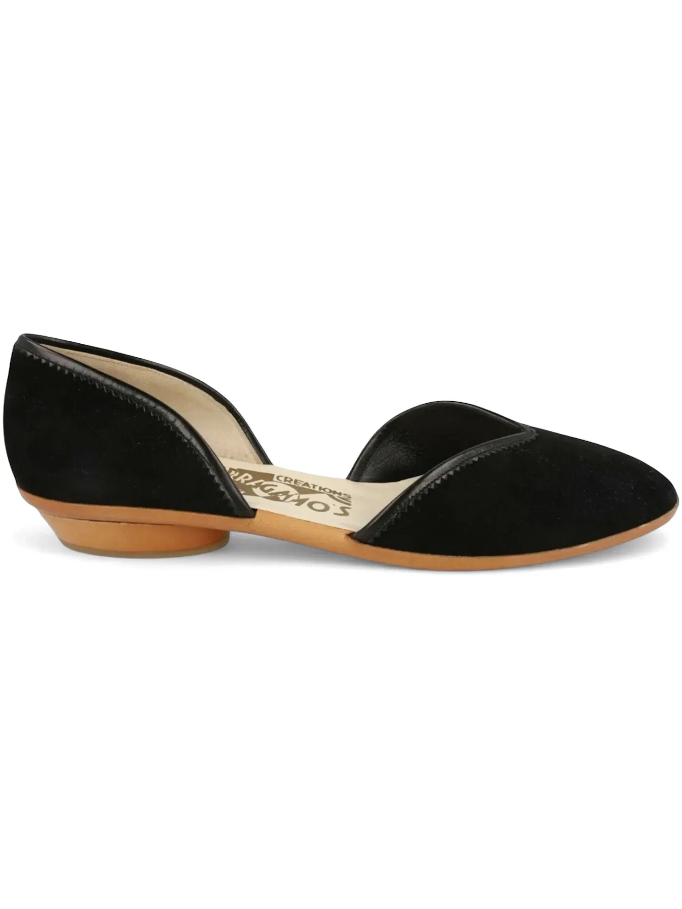 Женские балетки из замши Ferragamo Ira Archived Limited Edition 1959 — изображение 1 из 3, черный