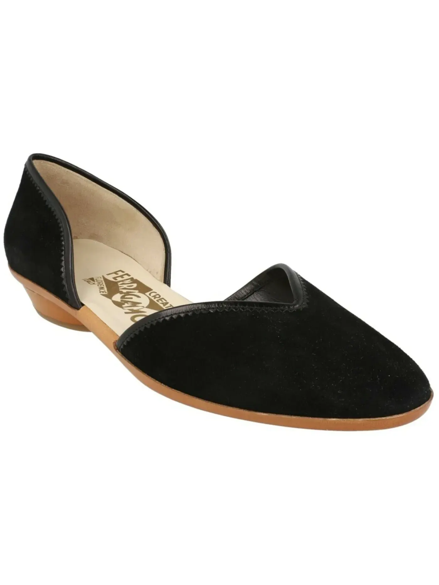 Женские балетки из замши Ferragamo Ira Archived Limited Edition 1959 — изображение 2 из 3, черный