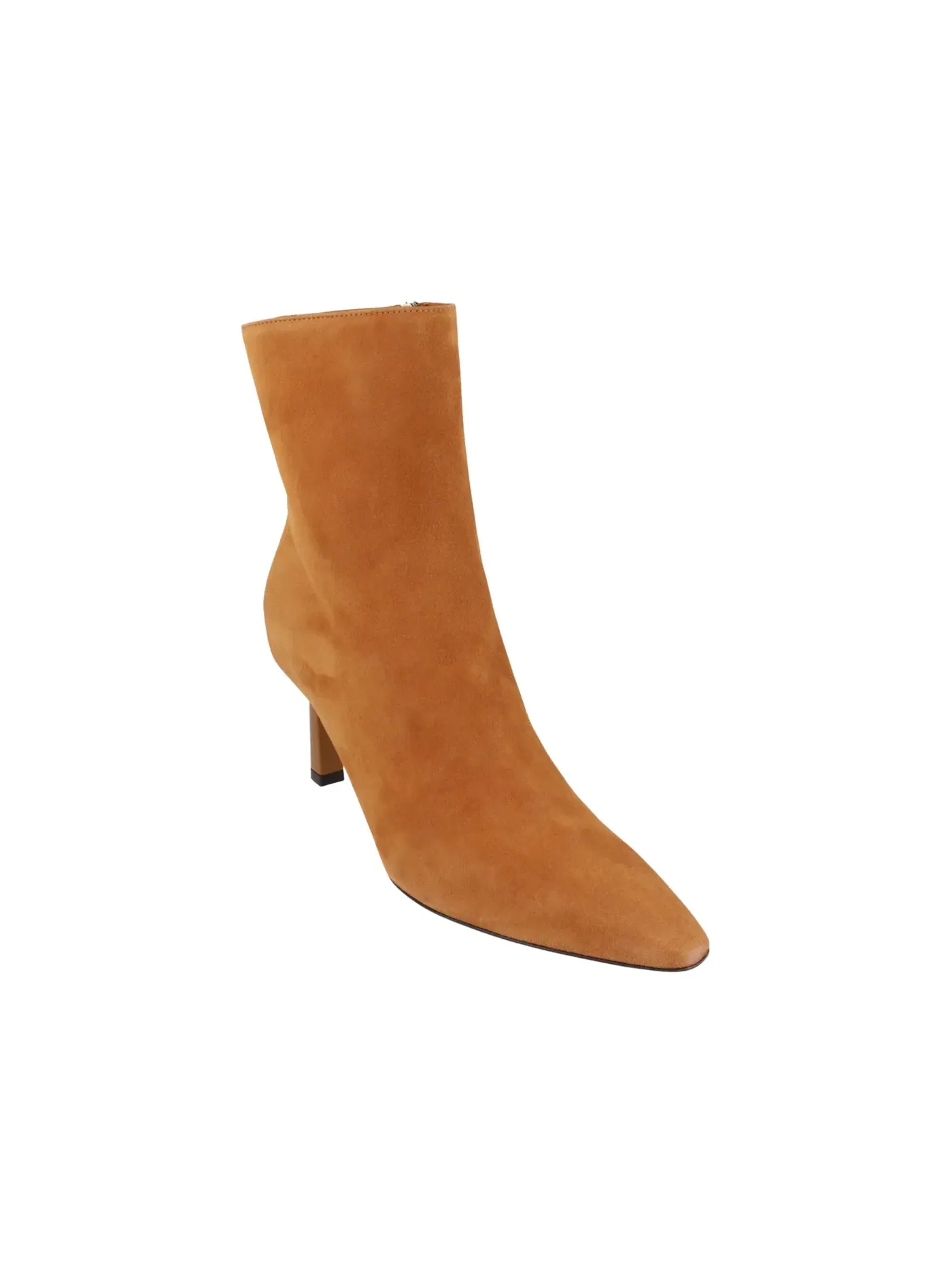 Женские ботинки замшевые на каблуке Ferragamo Jana Suede Booties — изображение 2 из 3, верблюжий