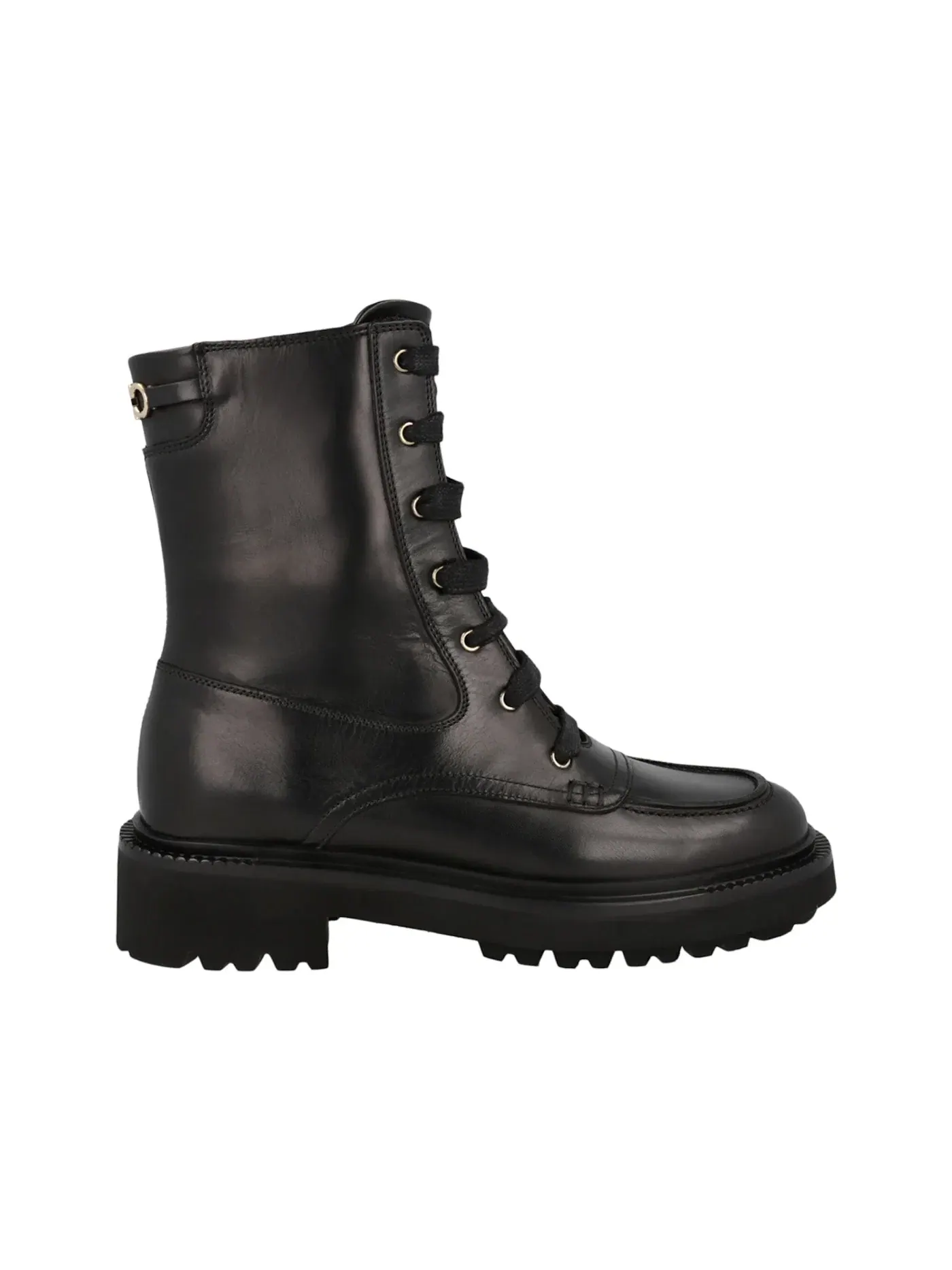Женские ботинки-берцы кожаные Ferragamo Ferragamo Leather Combat Boots — изображение 1 из 3, черный