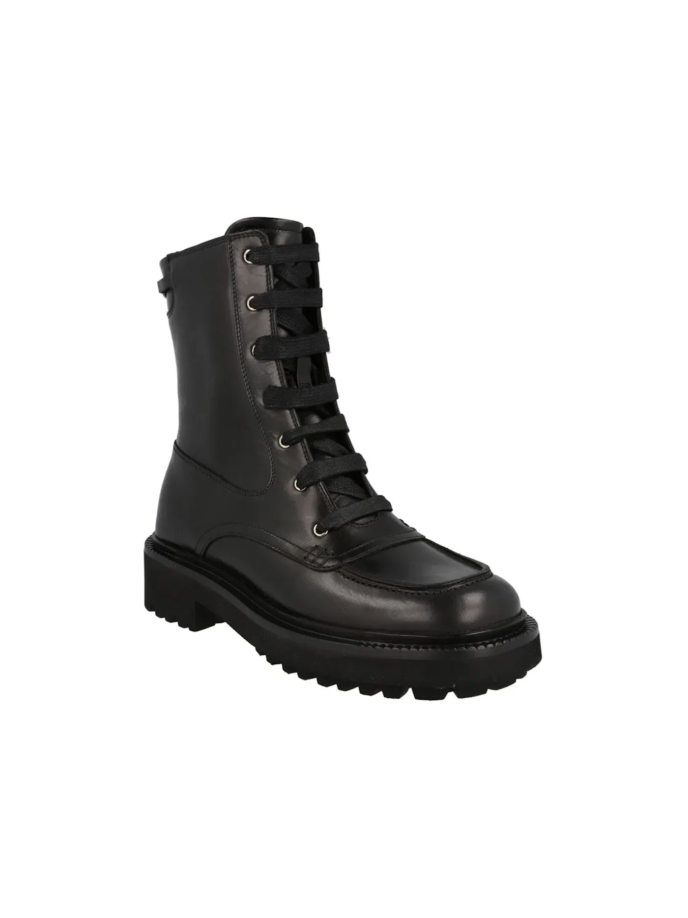 Женские ботинки-берцы кожаные Ferragamo Ferragamo Leather Combat Boots — изображение 2 из 3, черный