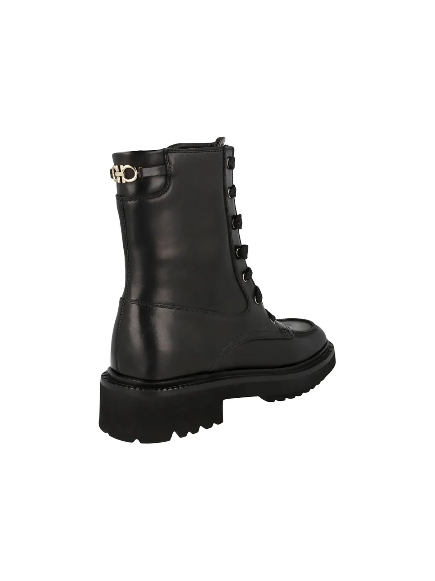 Женские ботинки-берцы кожаные Ferragamo Ferragamo Leather Combat Boots — изображение 3 из 3, черный