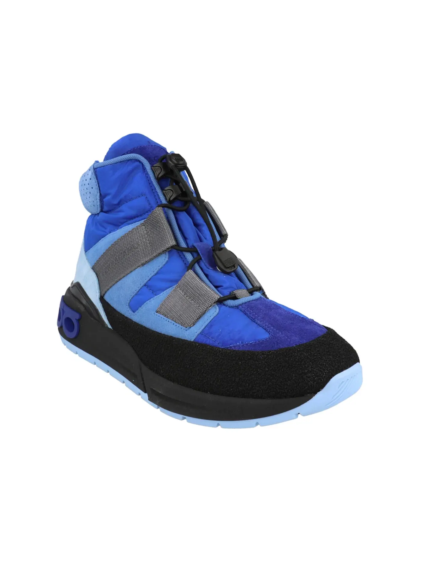 Мужские высокие кеды с контрастными элементами Ferragamo Leonida High-Top Sneakers Ferragamo — изображение 2 из 3, синий