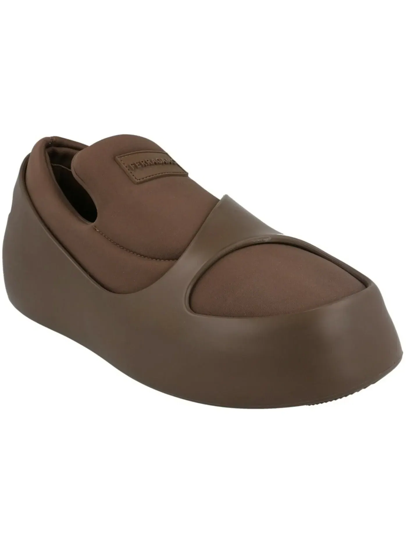 Мужские кеды-слипоны с панельным дизайном Ferragamo Lunar Paneled Slip-On Sneakers Ferragamo — изображение 2 из 3, коричневый