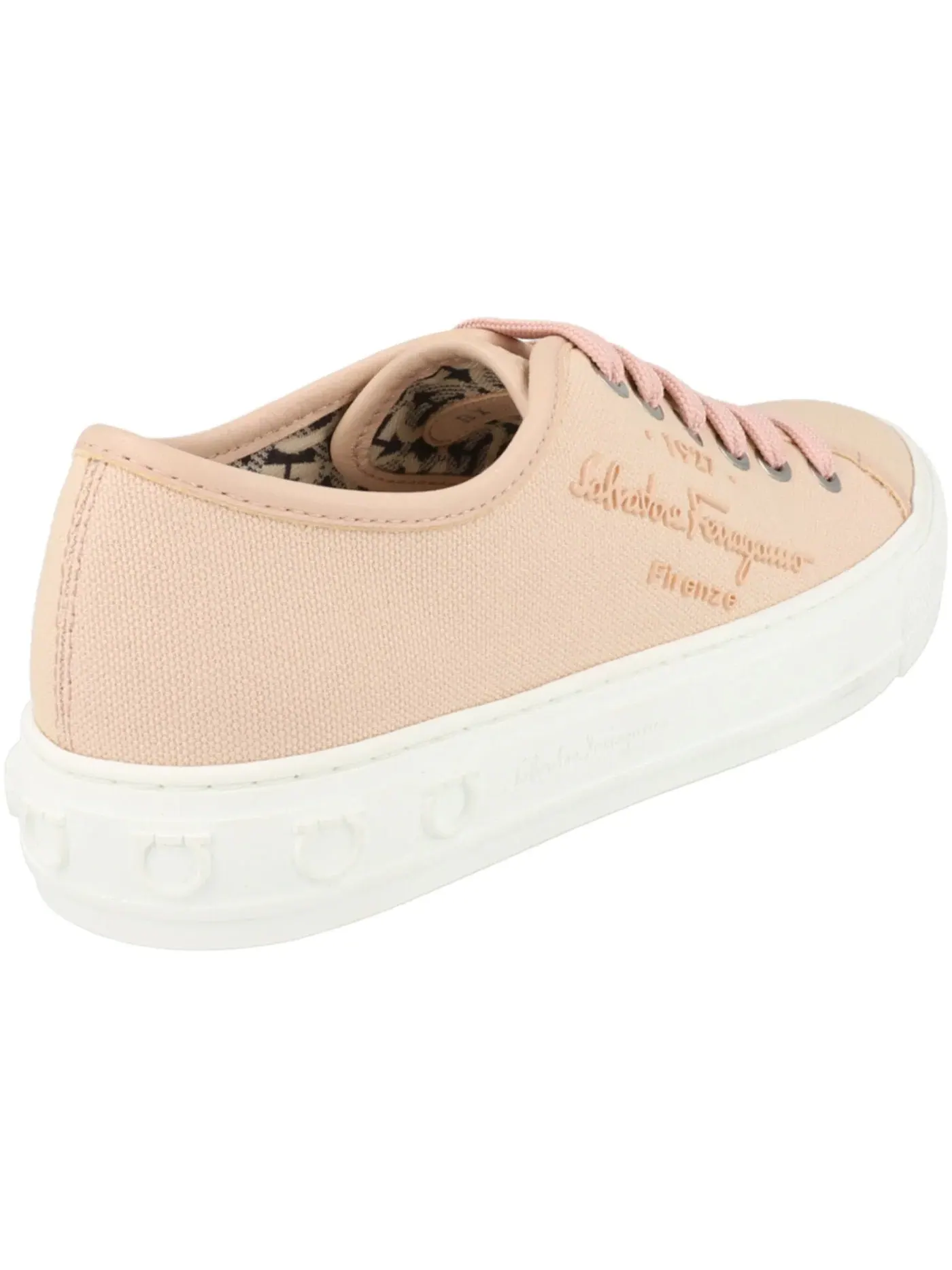 Женские кеды Ferragamo Mediterranean Canvas Low-Top Sneakers — изображение 3 из 3, розовый