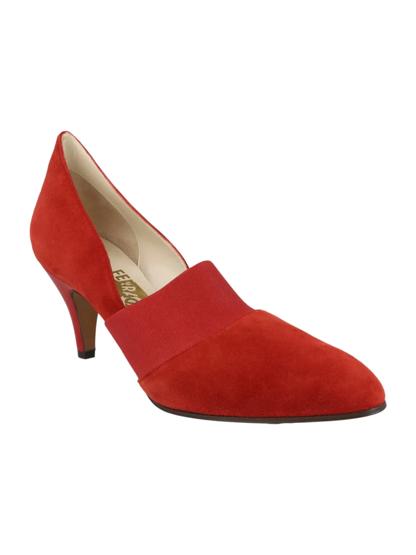 Женские туфли на каблуке из кожи Ferragamo Melisanda Archive Limited Edition 1961 Pumps — изображение 2 из 3, красный