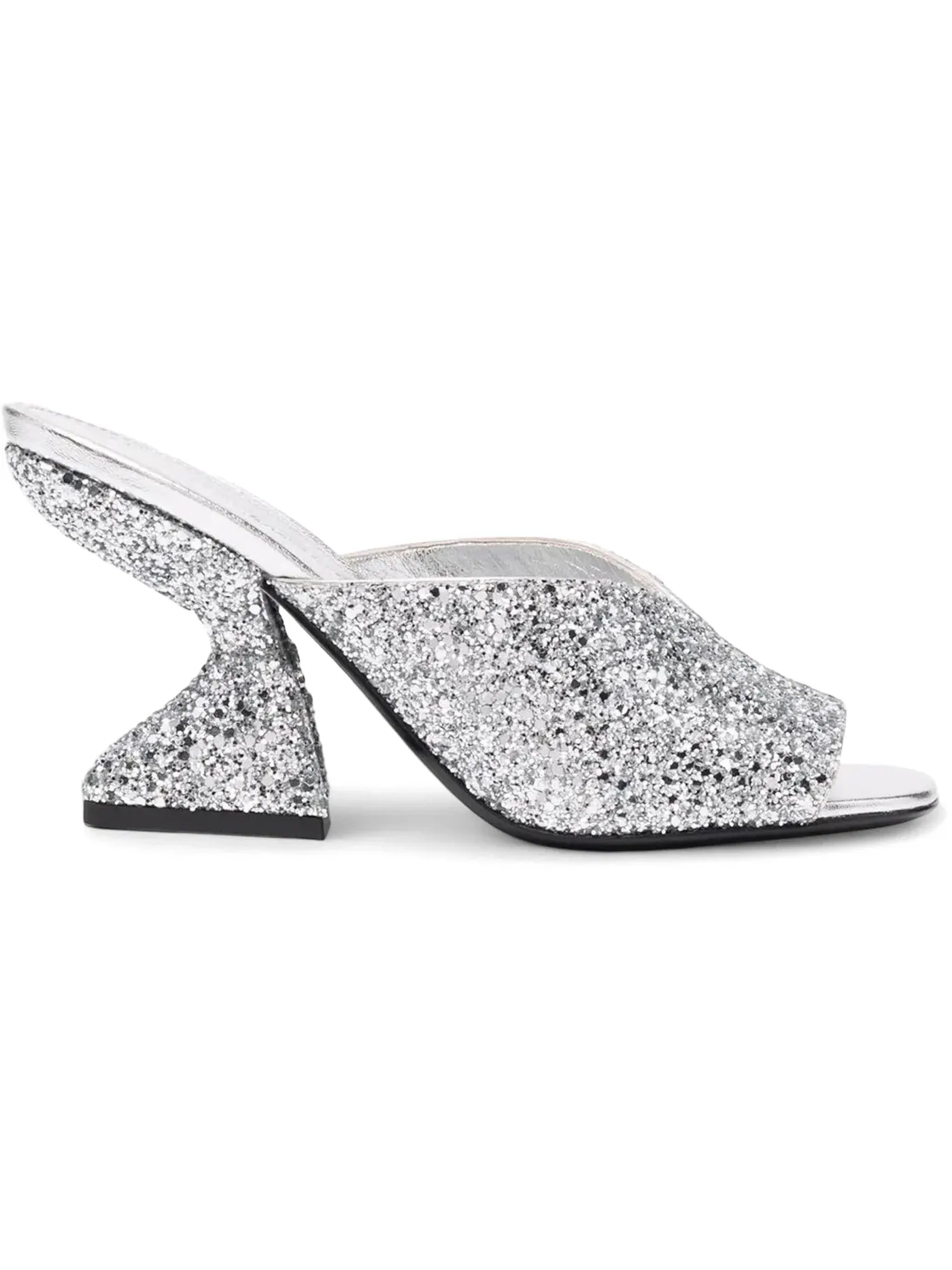 Женские босоножки с блестками Ferragamo Metallic Glitter Sandals — изображение 1 из 1, серый