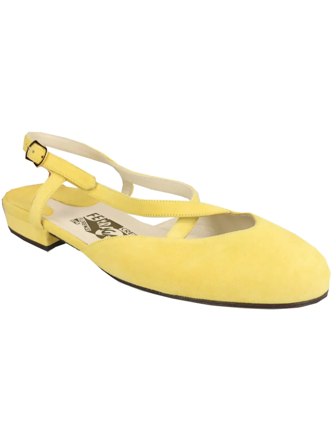 Женские балетки с принтом Ferragamo Oxalia Archive Limited Edition 1950's Flats — изображение 2 из 3, желтый