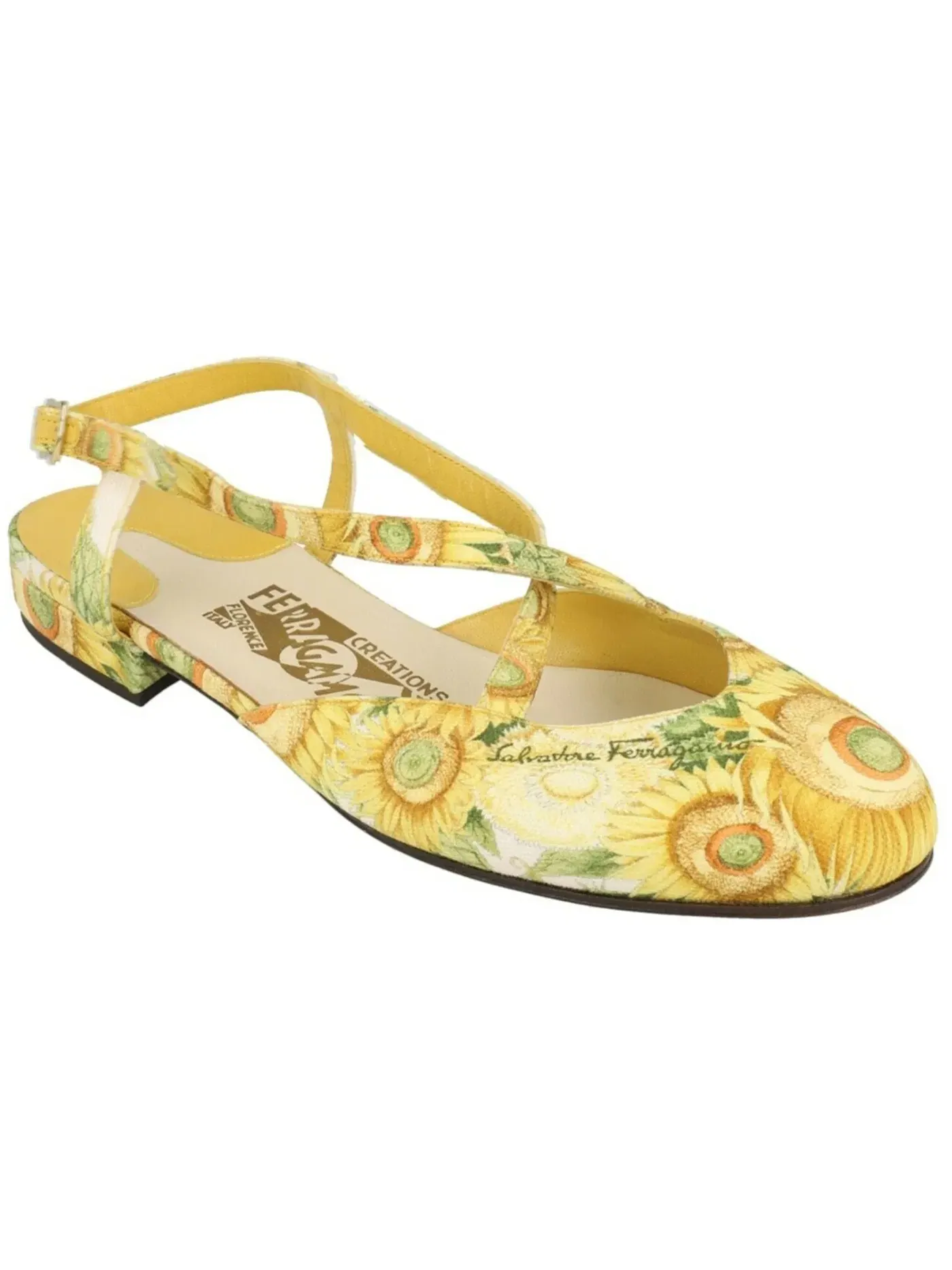 Женские туфли-лодочки с принтом Ferragamo Oxalia Archive Limited Edition 1950s Flats — изображение 2 из 3, мульти