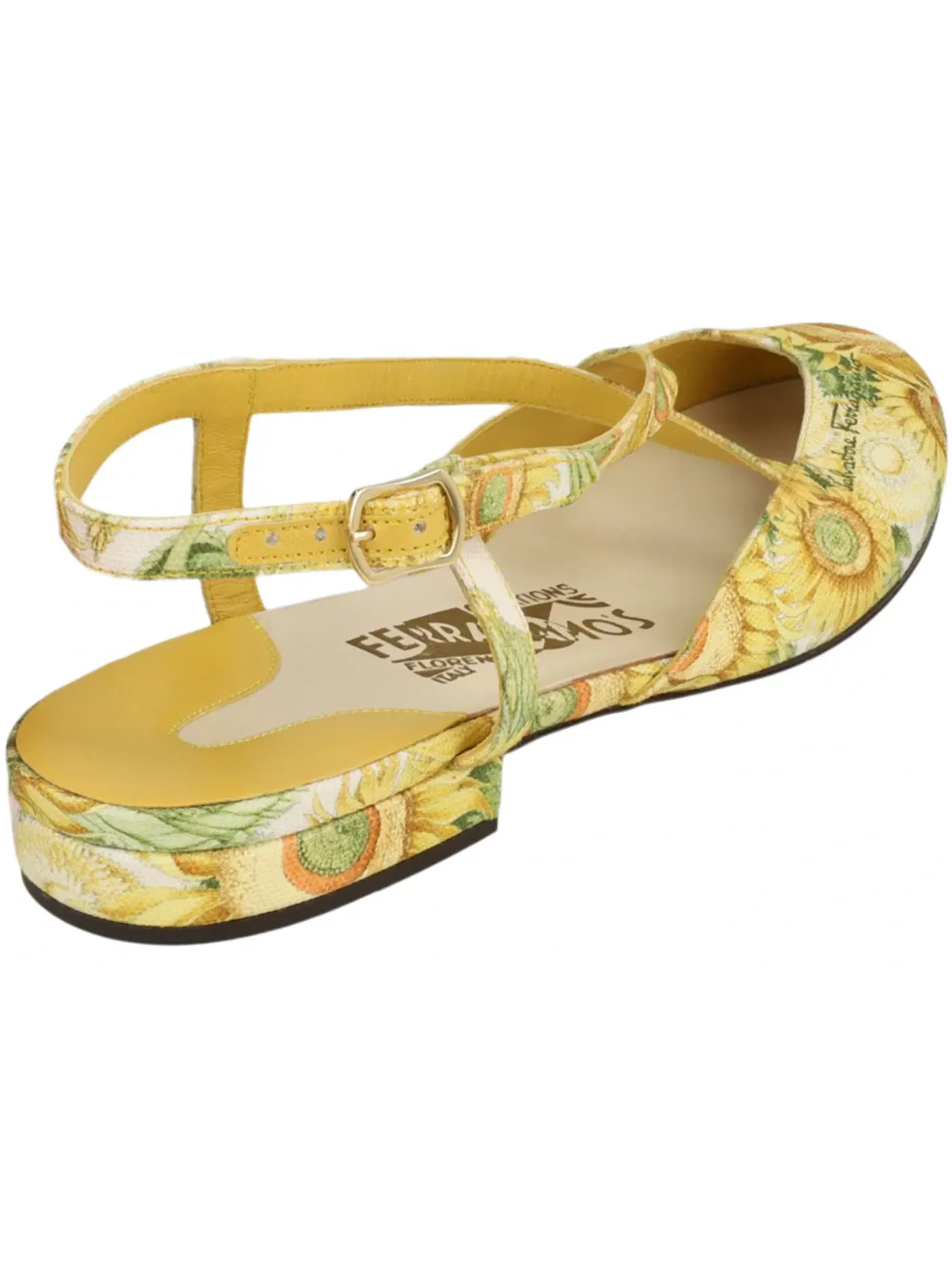 Женские туфли-лодочки с принтом Ferragamo Oxalia Archive Limited Edition 1950s Flats — изображение 3 из 3, мульти