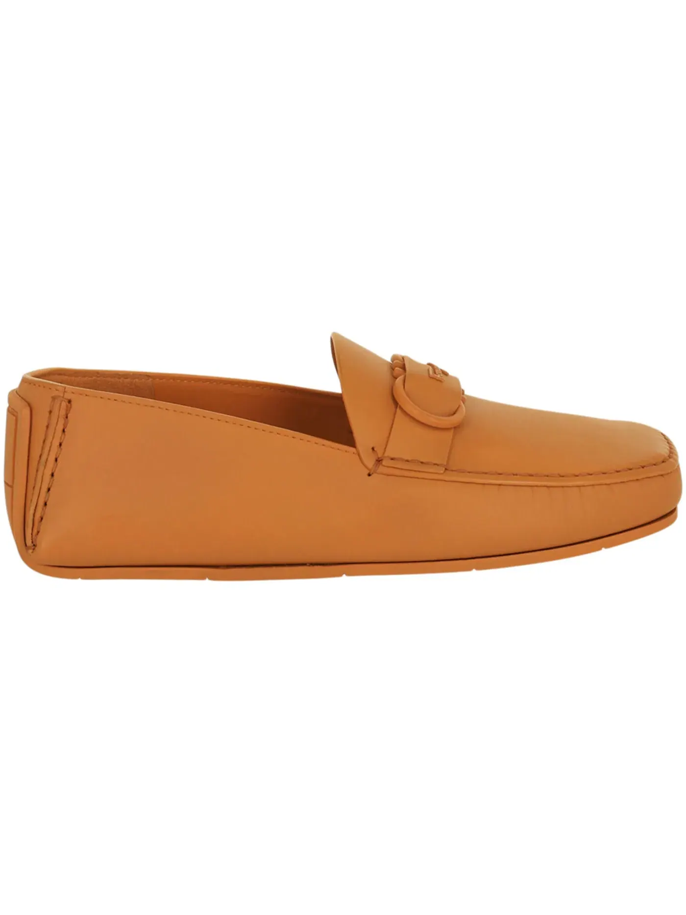 Мужские лоферы из кожи с принтом Gancini Ferragamo — изображение 1 из 3, коричневый