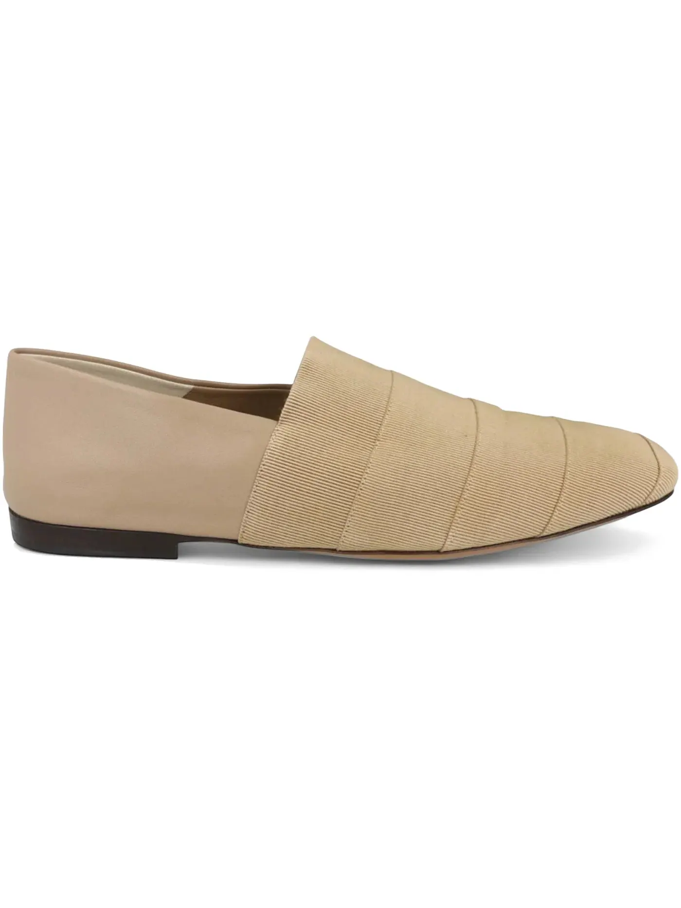 Мужские лоферы из гросгрейна с панелями Ferragamo Panelled Grosgrain Loafers Ferragamo — изображение 1 из 1, бежевый хаки