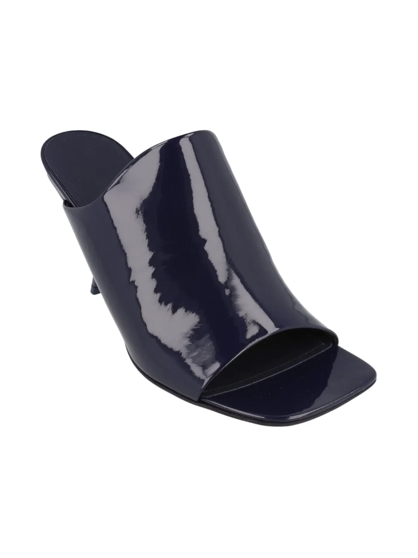 Женские туфли-мюли на каблуке с лакированной кожи Ferragamo Patent Era Mule Heels — изображение 2 из 3, синий