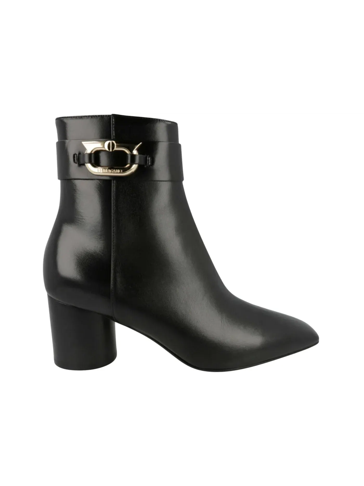 Женские кожаные ботильоны Ferragamo Placida Leather Booties — изображение 1 из 3, черный