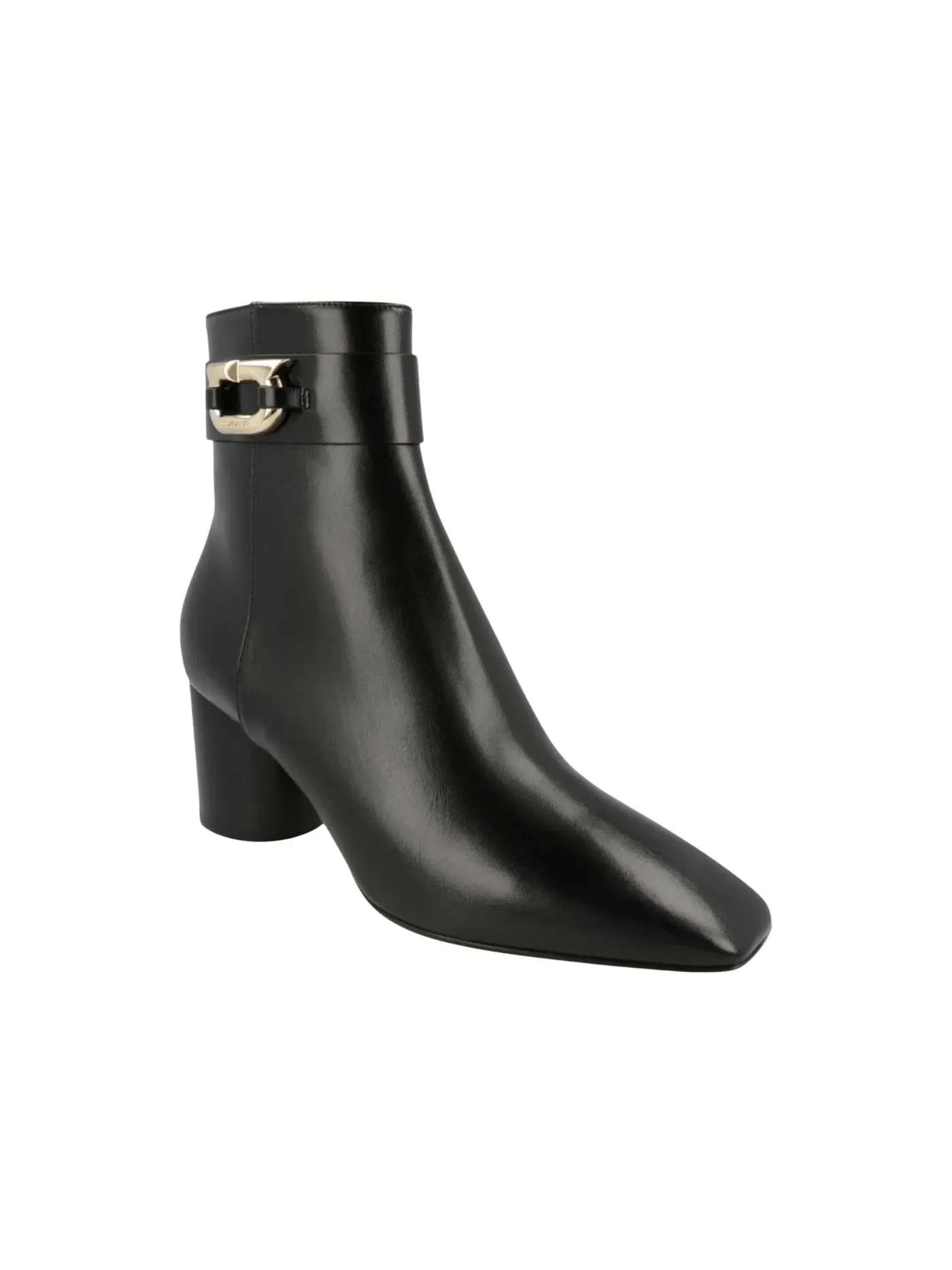 Женские кожаные ботильоны Ferragamo Placida Leather Booties — изображение 2 из 3, черный
