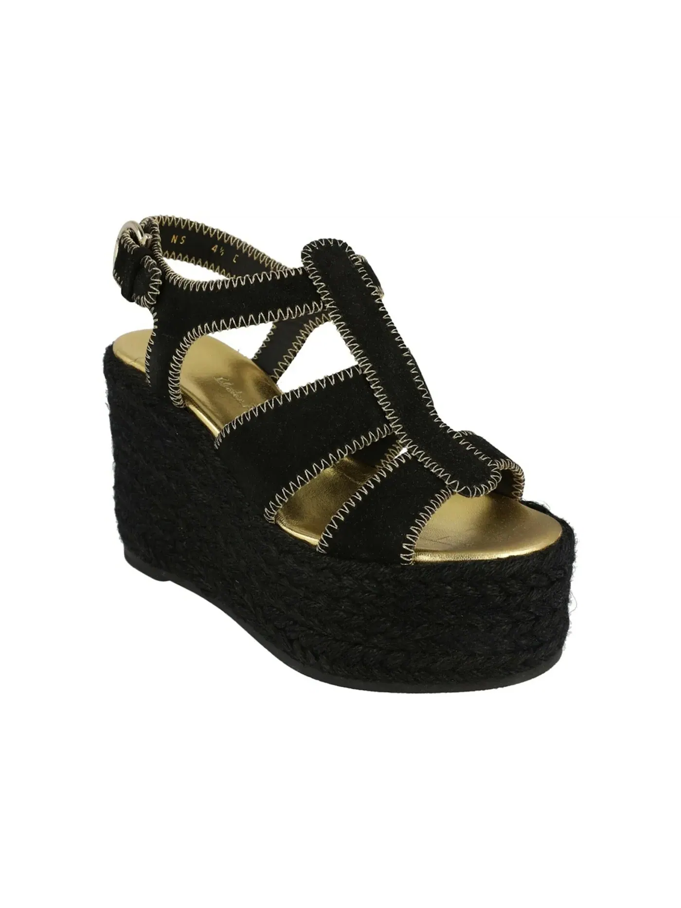 Женские босоножки на танкетке с принтом Ferragamo Renee Wedge Espadrillas — изображение 2 из 3, черный