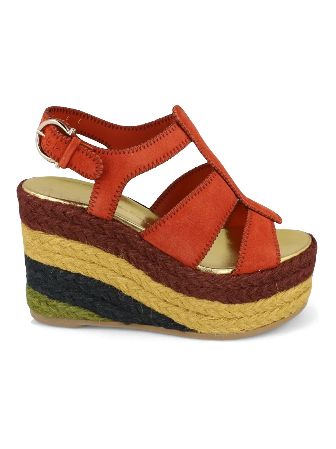 Женские босоножки на танкетке Renee Wedge Espadrilles Ferragamo — изображение 1 из 3, красный