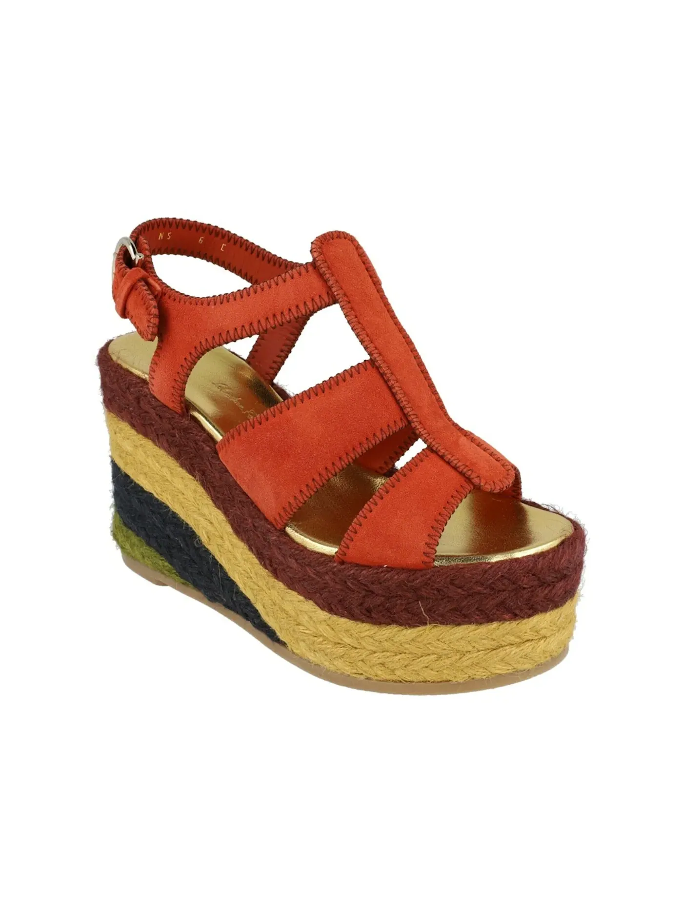 Женские босоножки на танкетке Renee Wedge Espadrilles Ferragamo — изображение 2 из 3, красный