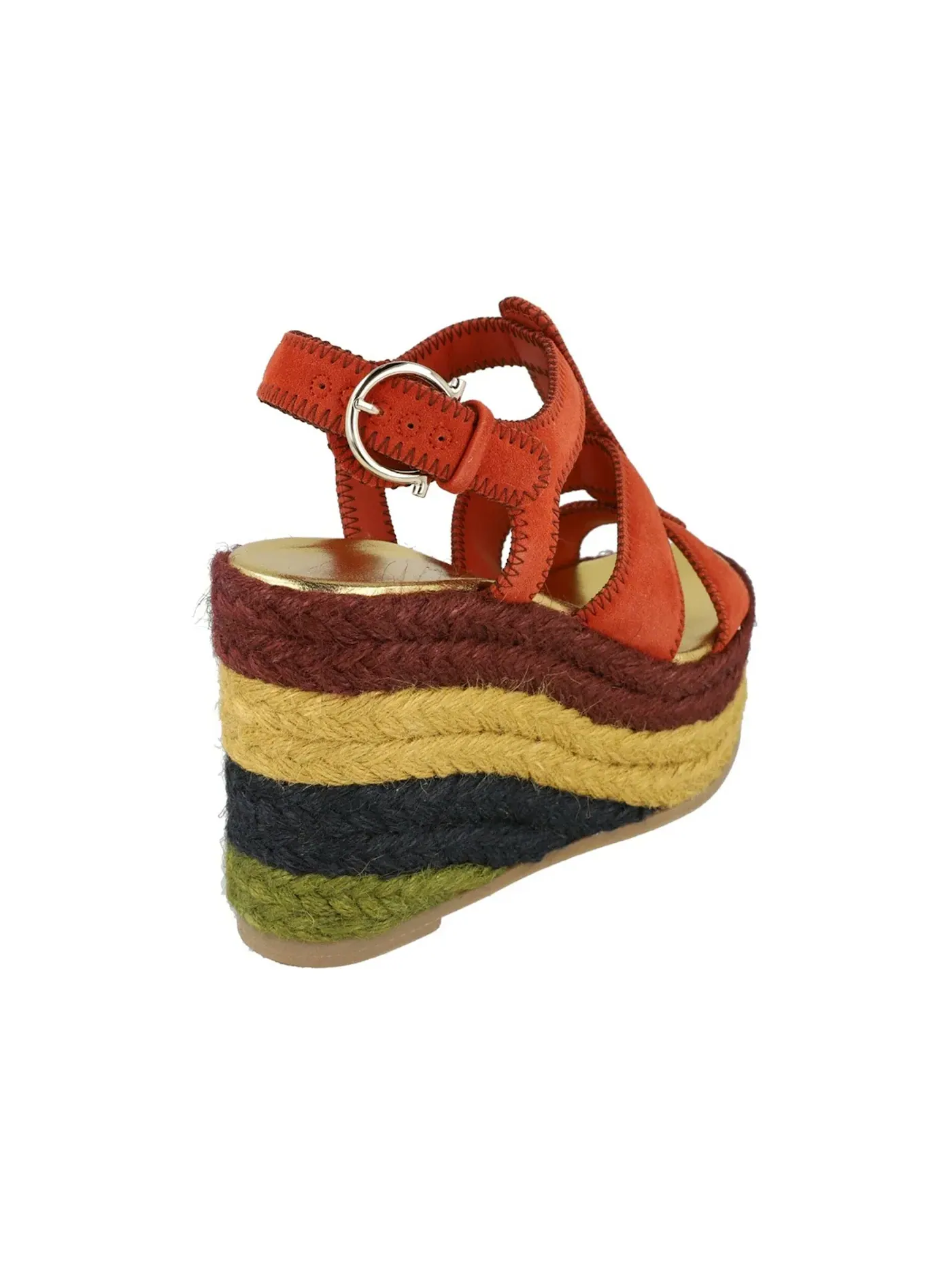 Женские босоножки на танкетке Renee Wedge Espadrilles Ferragamo — изображение 3 из 3, красный