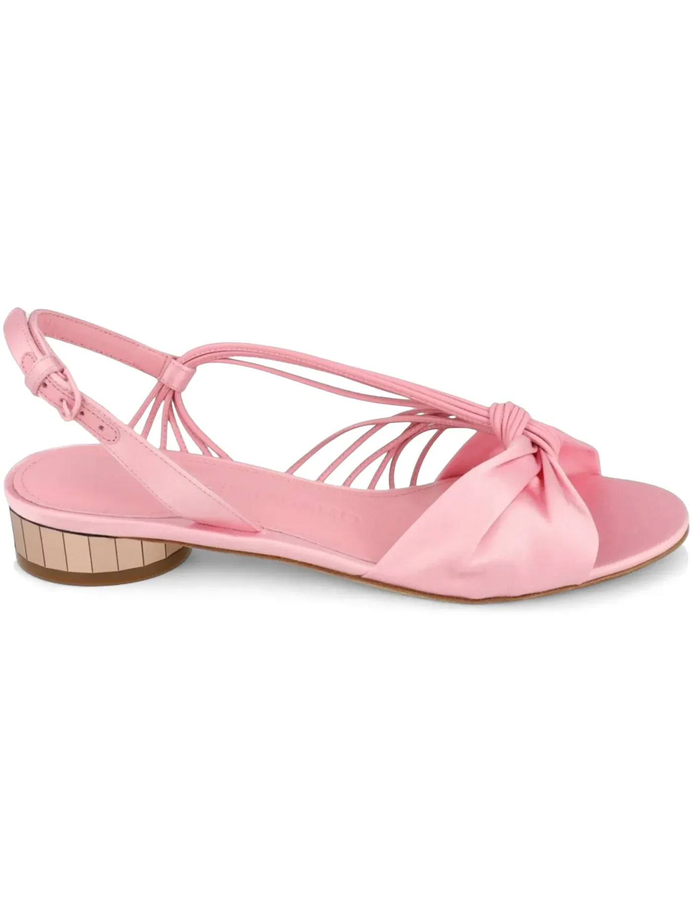 Женские босоножки на каблуке с зеркальным покрытием Ferragamo Sabina Mirrored Heeled Sandals — изображение 1 из 3, кость